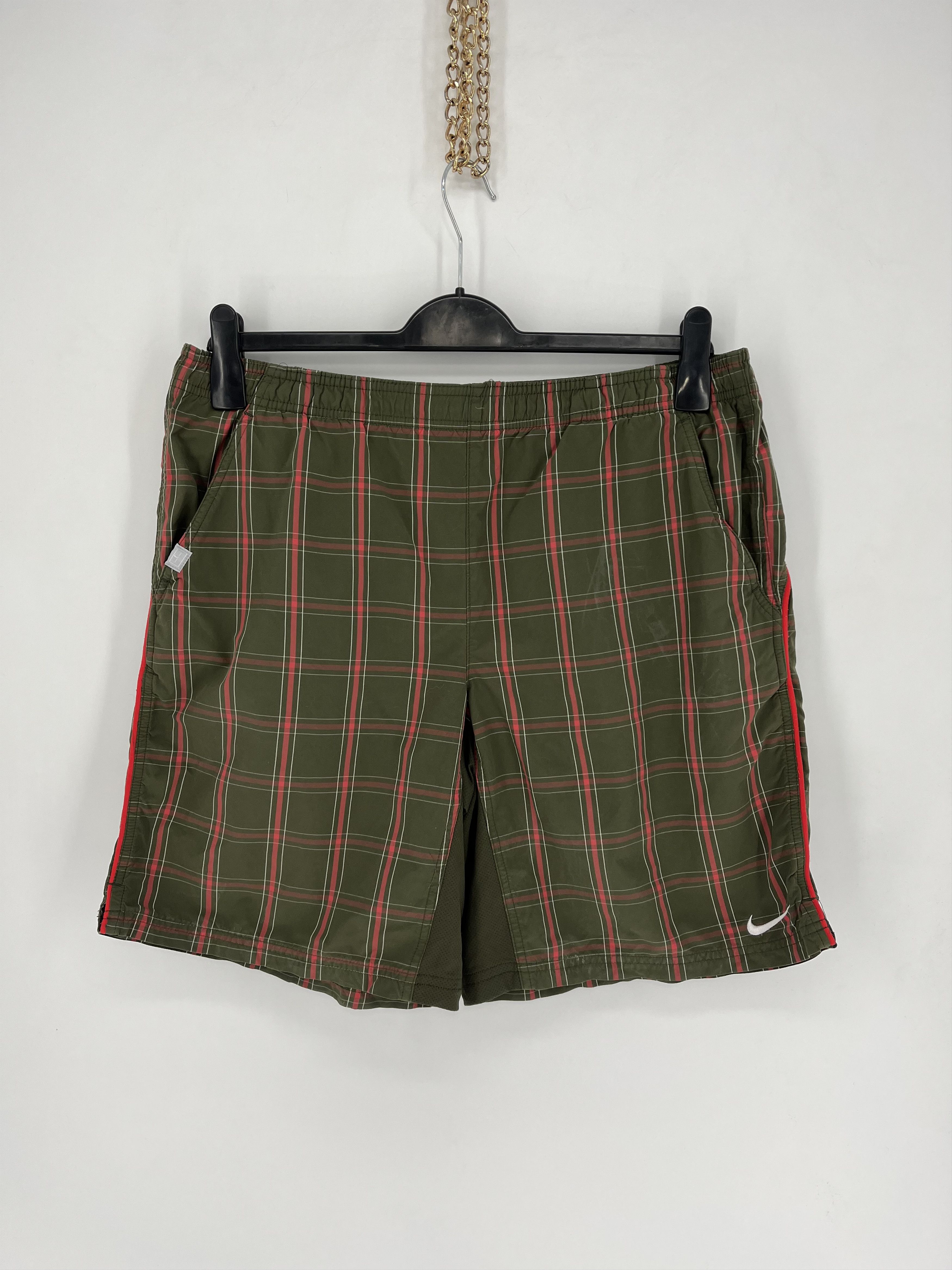Nike × Vintage 90s Vintage Nike Black Nylon Mini Swoosh Shorts Travis Style Size US 34 / EU 50 - 4 Thumbnail