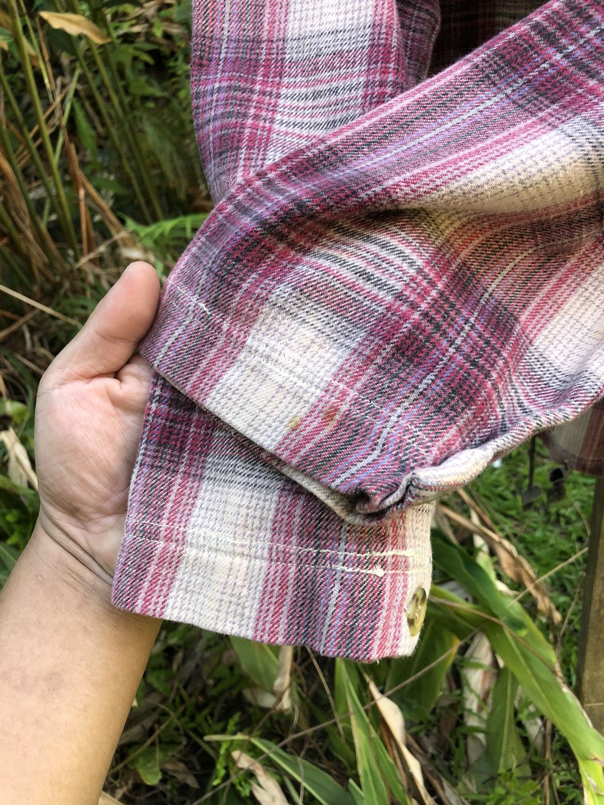 Japanese Brand Vintage Shadow Plaid Quarted Zipper Pullover Shirts Hoodie Size US XXL / EU 58 / 5 - 8 Thumbnail