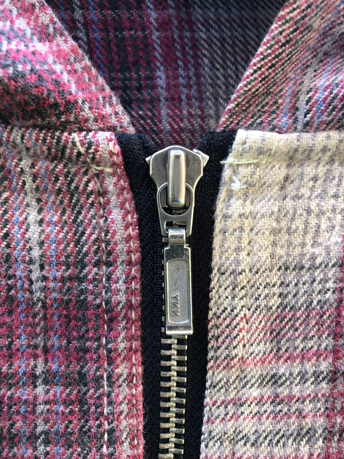 Japanese Brand Vintage Shadow Plaid Quarted Zipper Pullover Shirts Hoodie Size US XXL / EU 58 / 5 - 7 Thumbnail