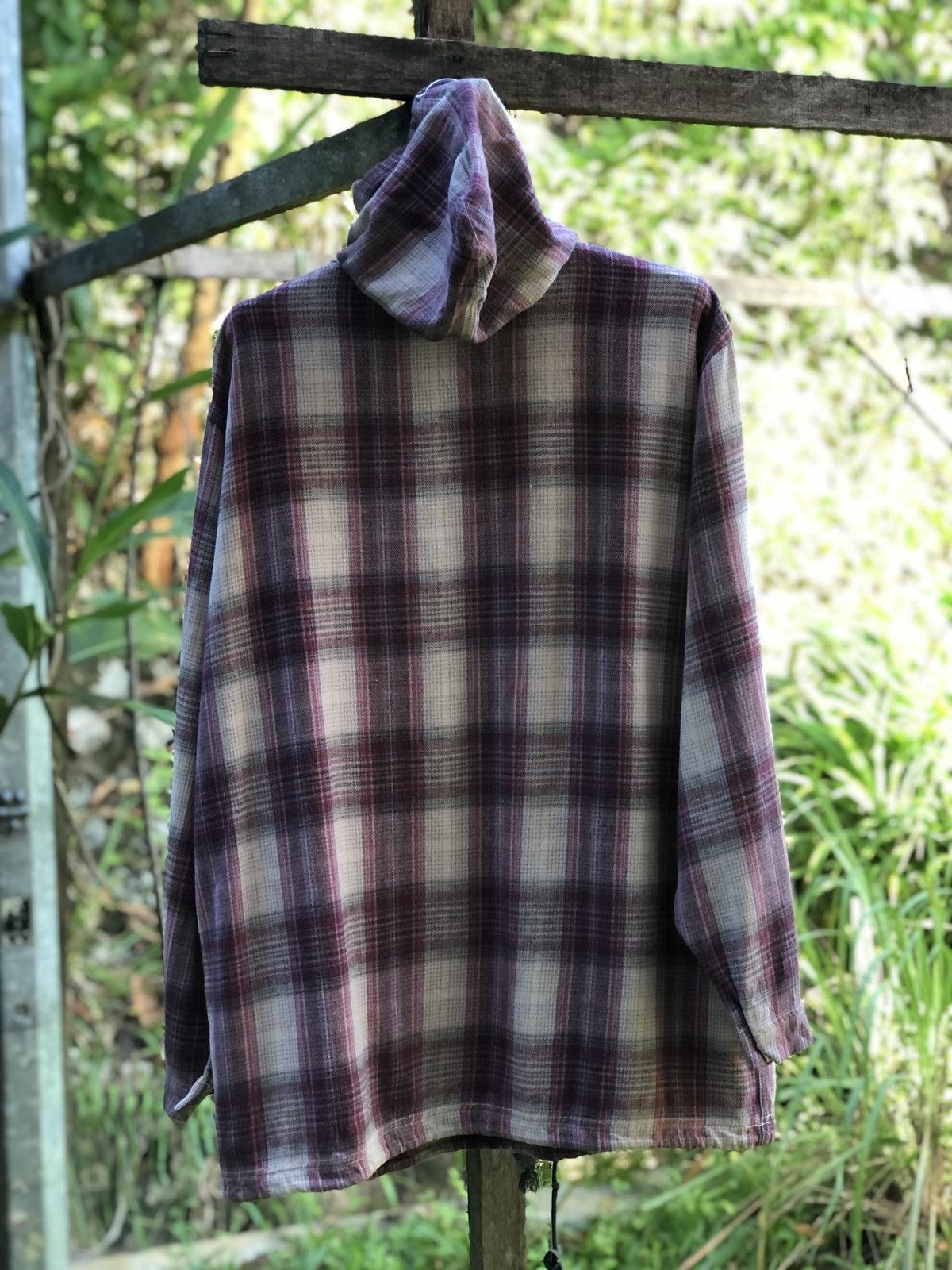 Japanese Brand Vintage Shadow Plaid Quarted Zipper Pullover Shirts Hoodie Size US XXL / EU 58 / 5 - 4 Thumbnail