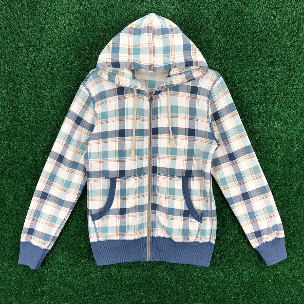 Japanese Brand × Uniqlo Uniqlo Zipper Sweater Hoodie Checkered Size US XS / EU 42 / 0 - 1 Thumbnail