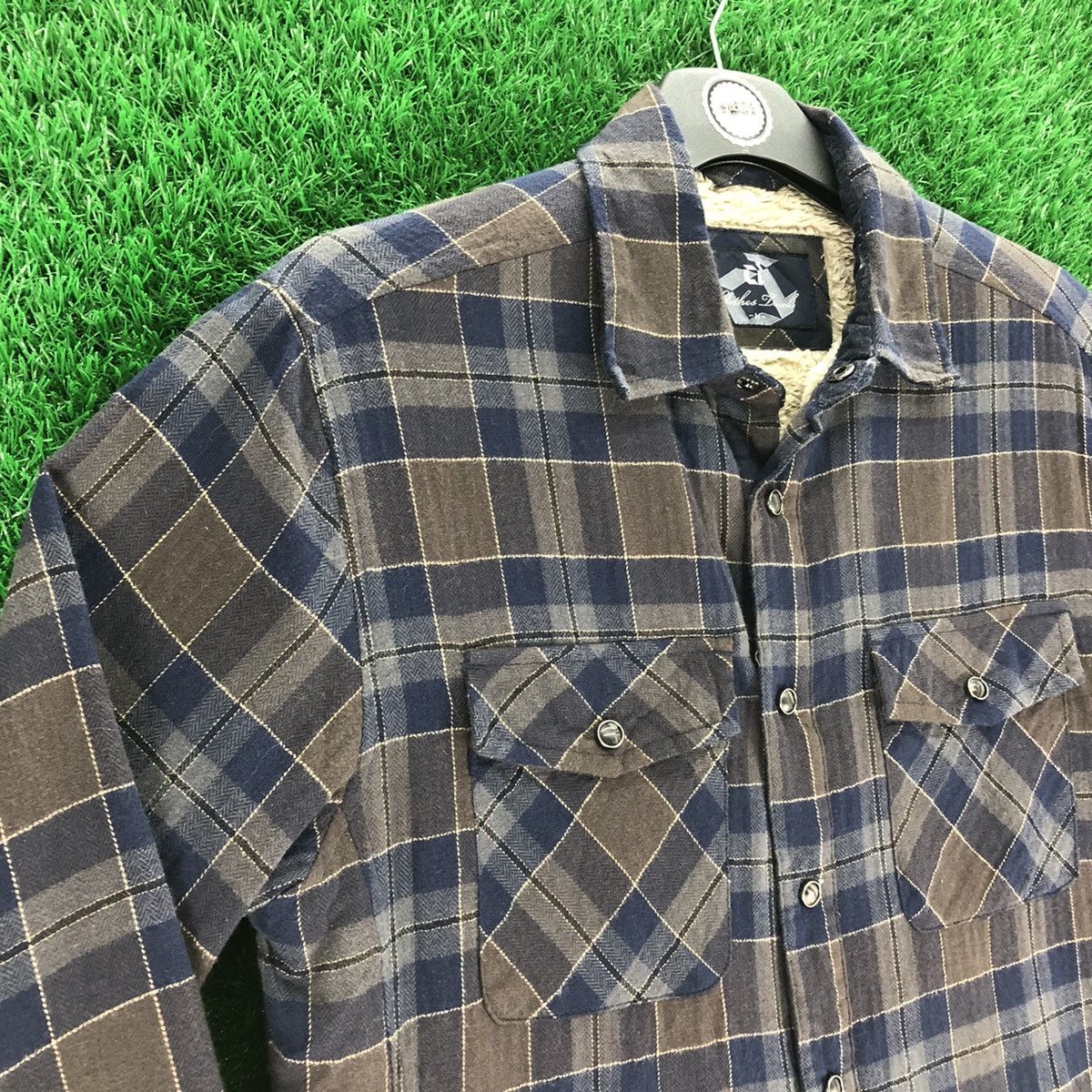 Japanese Brand Flannel Checkered Fleece Lining Travis Scott Style Size US M / EU 48-50 / 2 - 2 Thumbnail