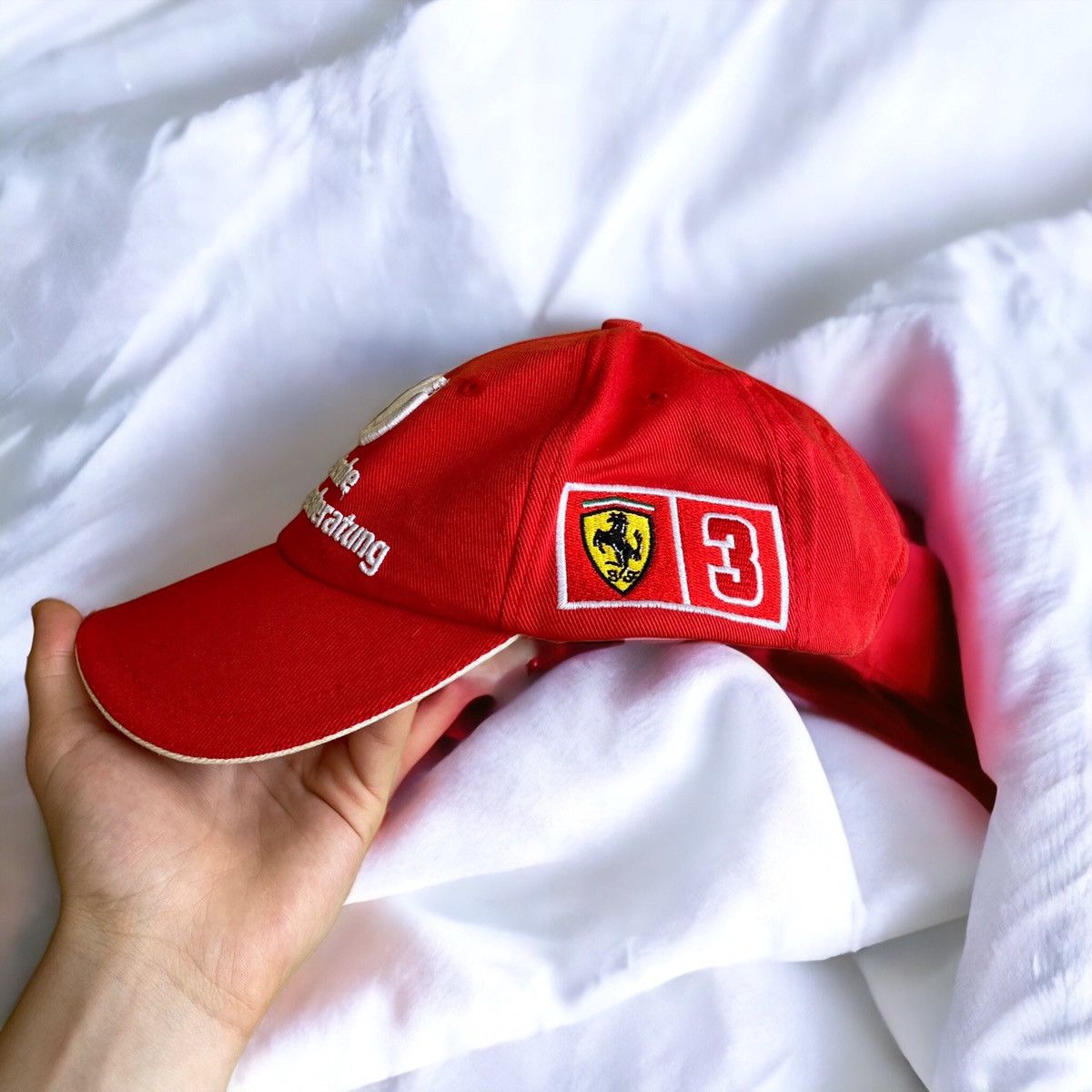Vintage Vintage Ferrari F1 Michael Schumacher Deutsche Cap Hat Size ONE SIZE - 4 Thumbnail