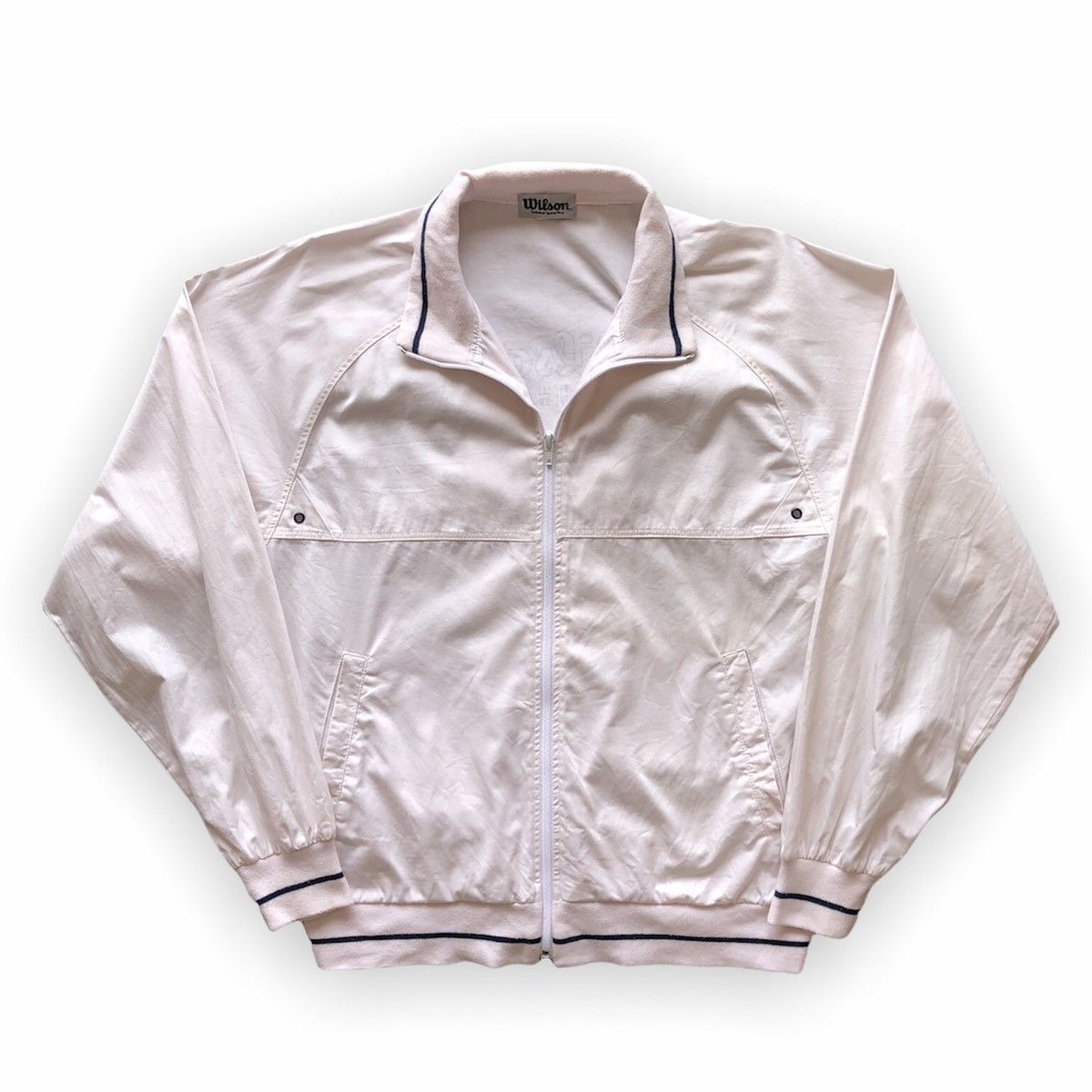 Japanese Brand Vintage Wilson Zipper Sweater Big logo Size US L / EU 52-54 / 3 - 1 Thumbnail