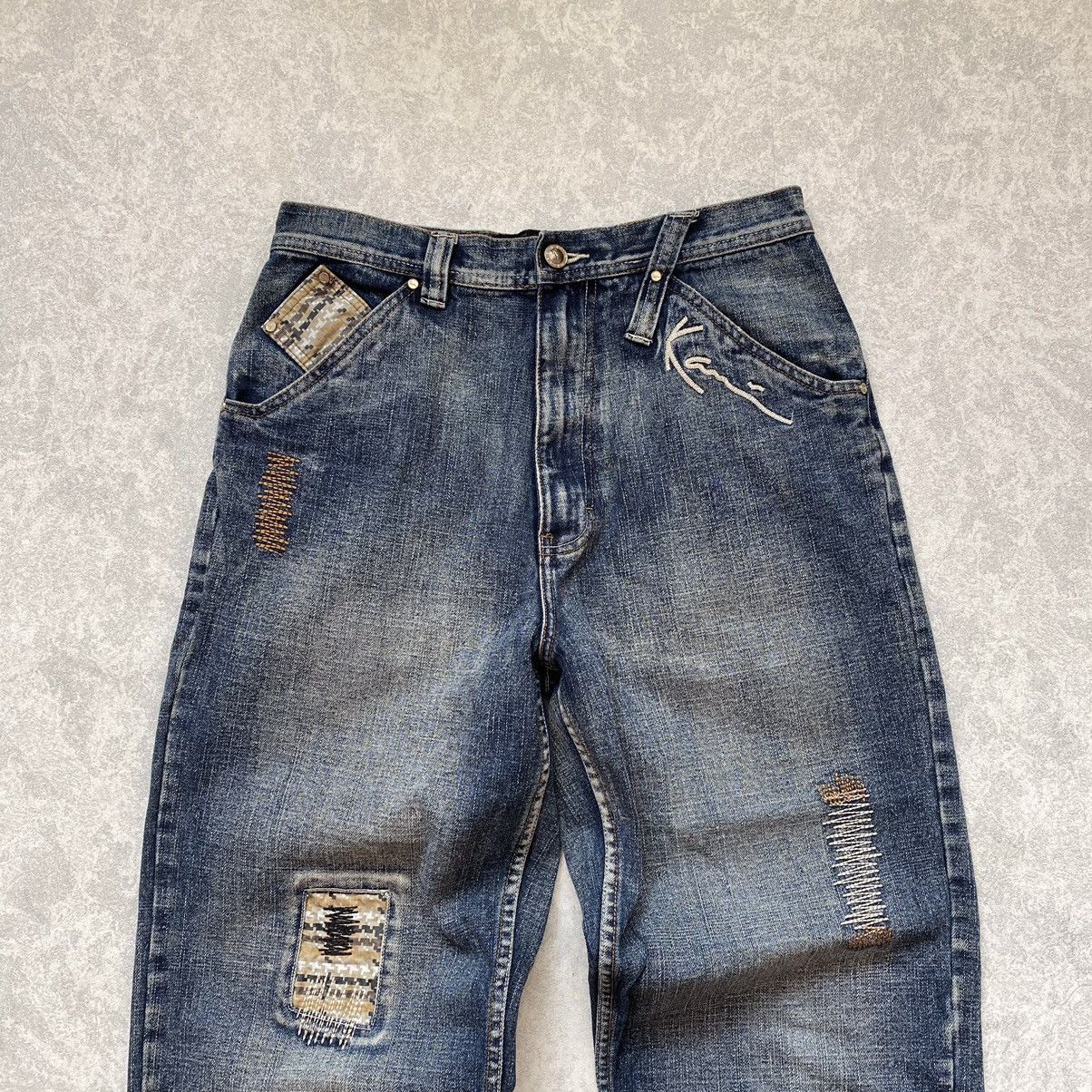 Karl Kani Vintage 90s Karl Kani Patchwork Denim Baggy Jeans Size US 30 / EU 46 - 6 Thumbnail
