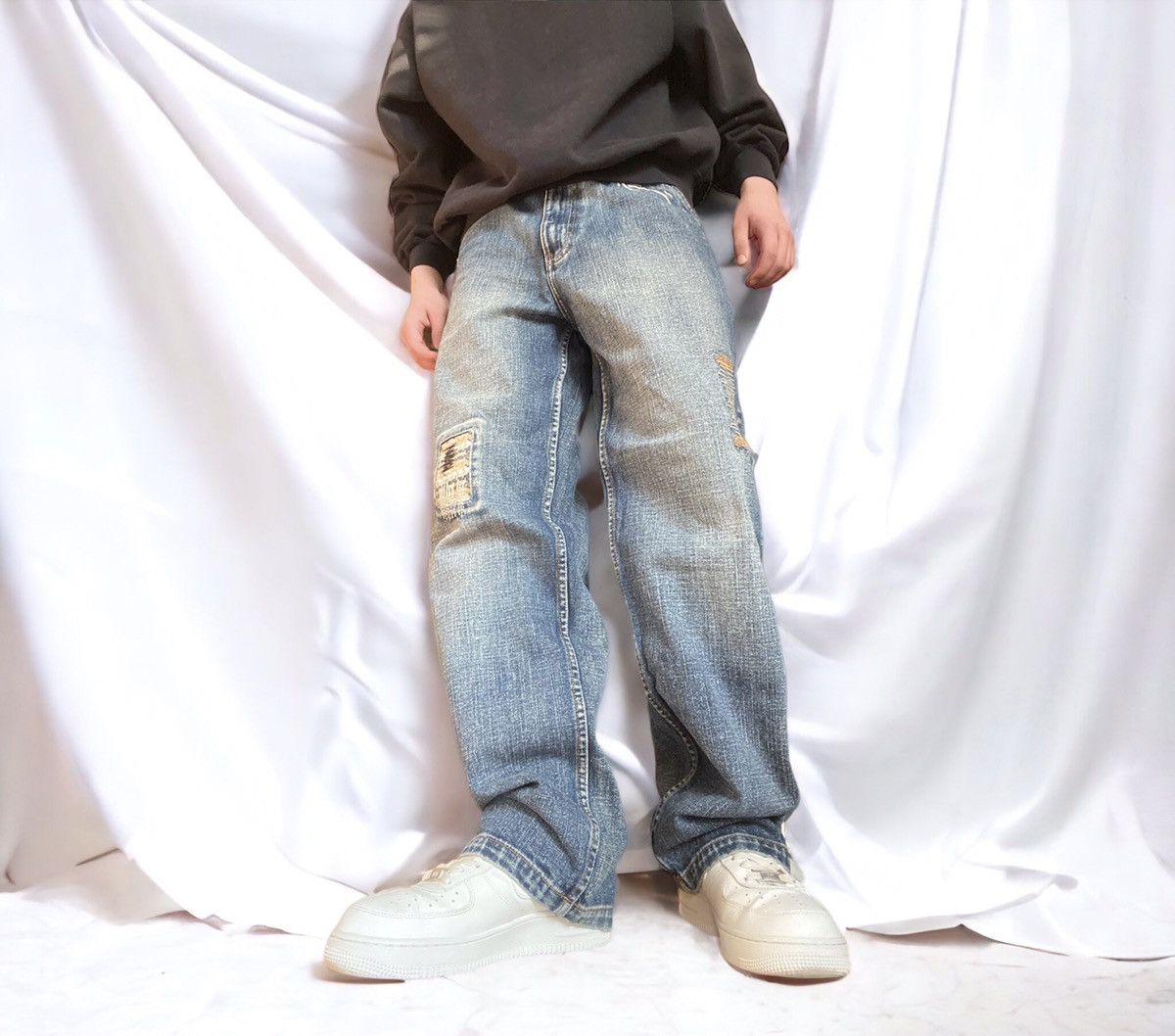 Karl Kani Vintage 90s Karl Kani Patchwork Denim Baggy Jeans Size US 30 / EU 46 - 2 Thumbnail