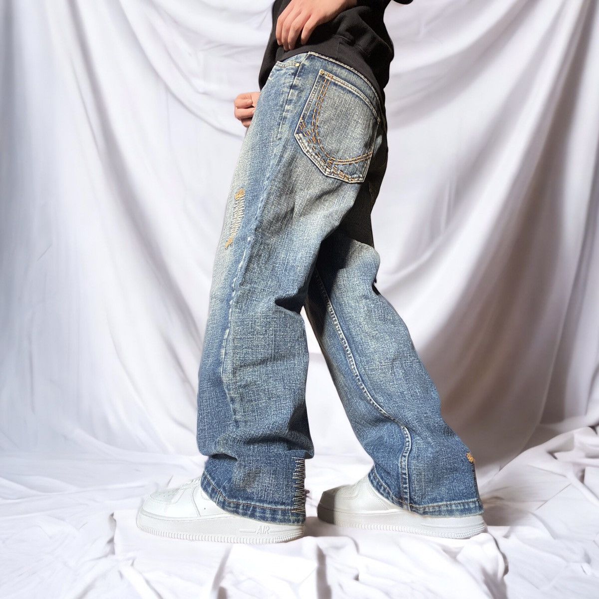 Karl Kani Vintage 90s Karl Kani Patchwork Denim Baggy Jeans Size US 30 / EU 46 - 3 Thumbnail