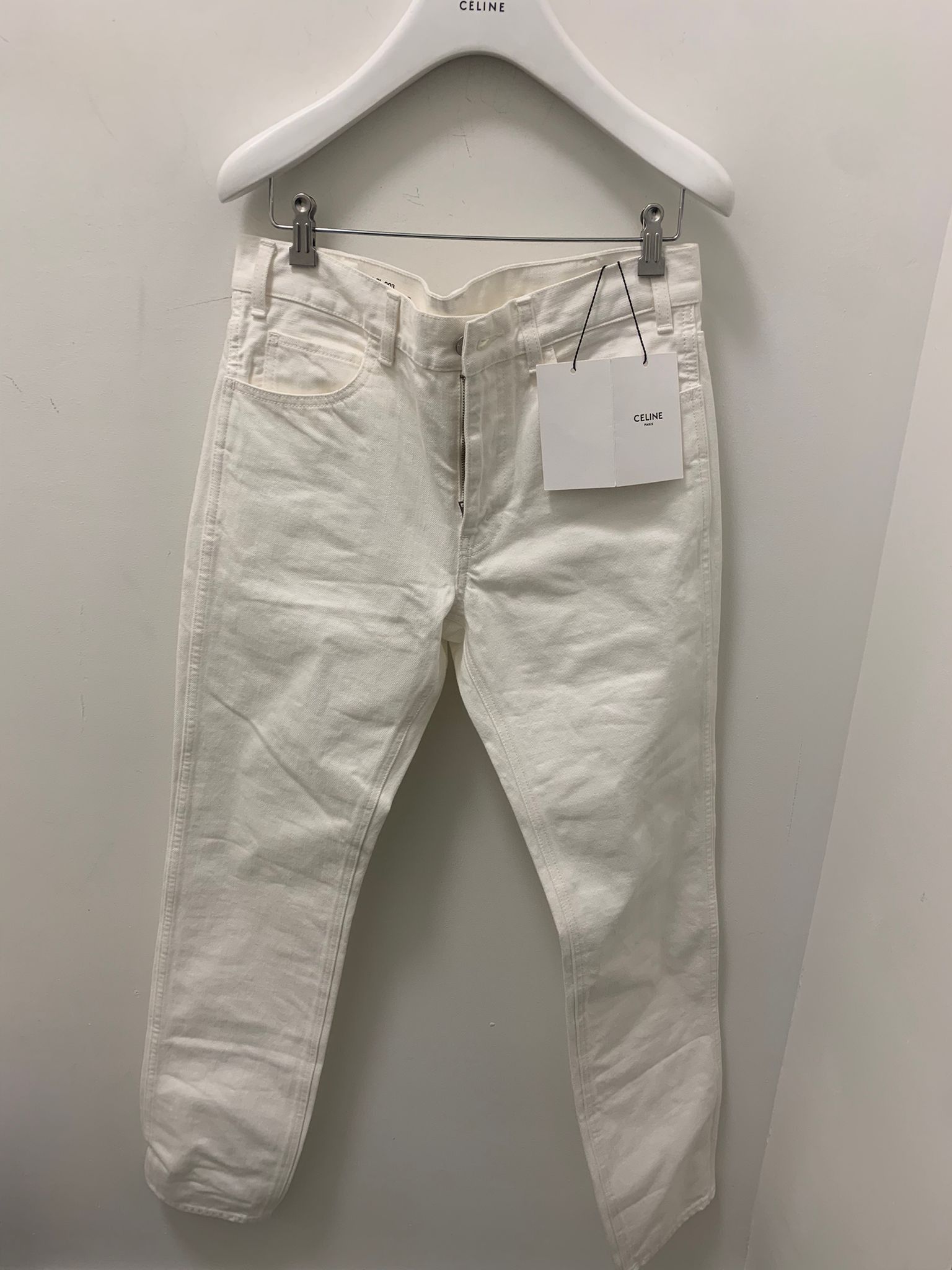 Celine Jeans Slim Taile Basse in White Size US 27 - 1 Thumbnail