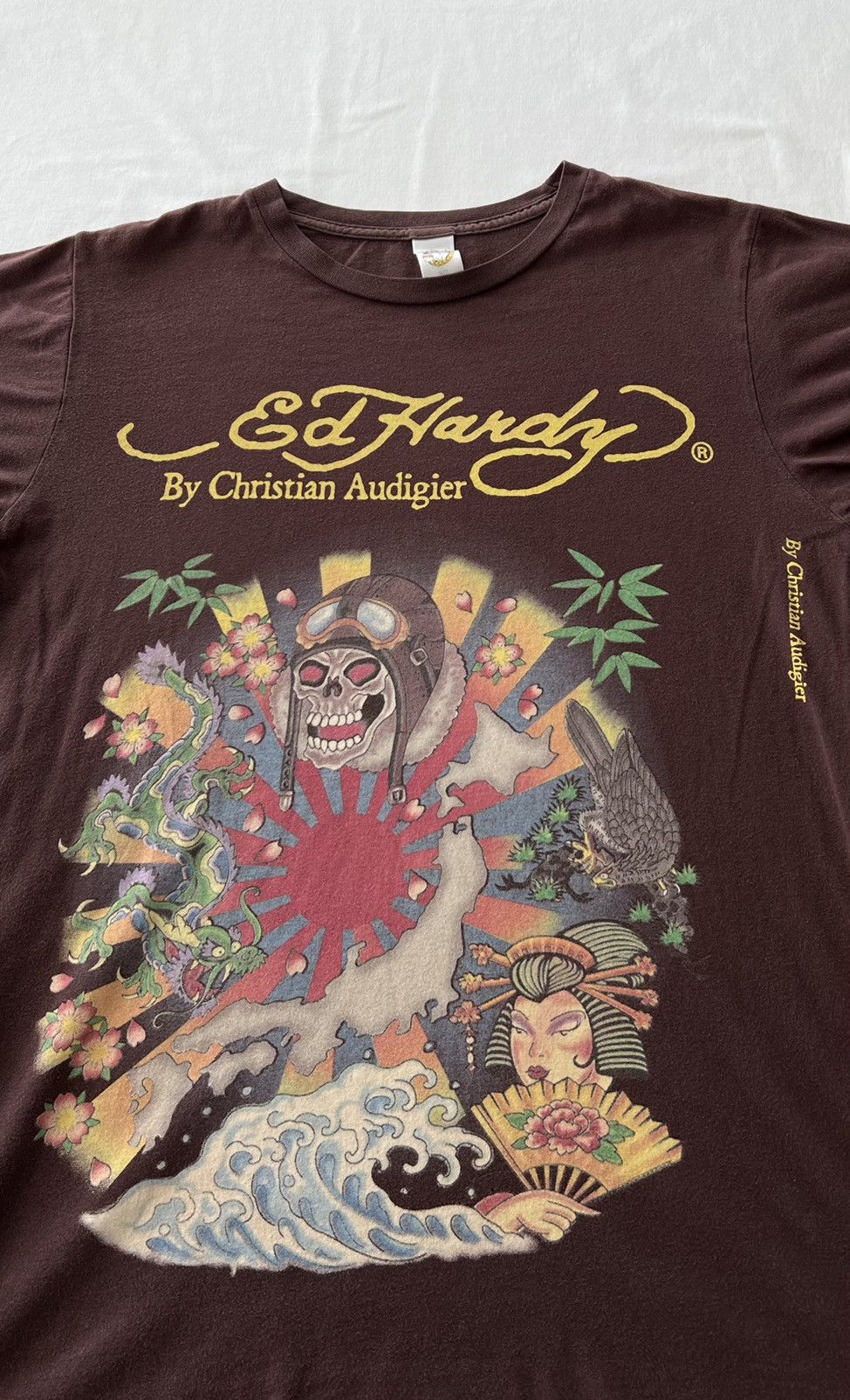 Ed Hardy Ed Hardy Christian Audigier Skull Streetwear Brown Tee Size US M / EU 48-50 / 2 - 3 Thumbnail