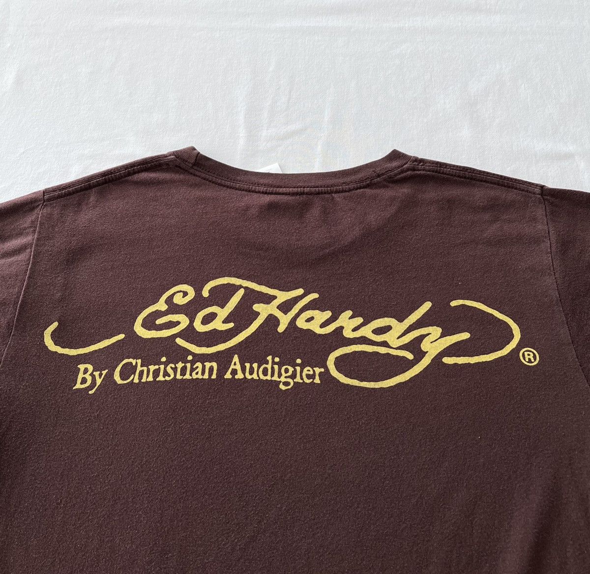 Ed Hardy Ed Hardy Christian Audigier Skull Streetwear Brown Tee Size US M / EU 48-50 / 2 - 11 Thumbnail