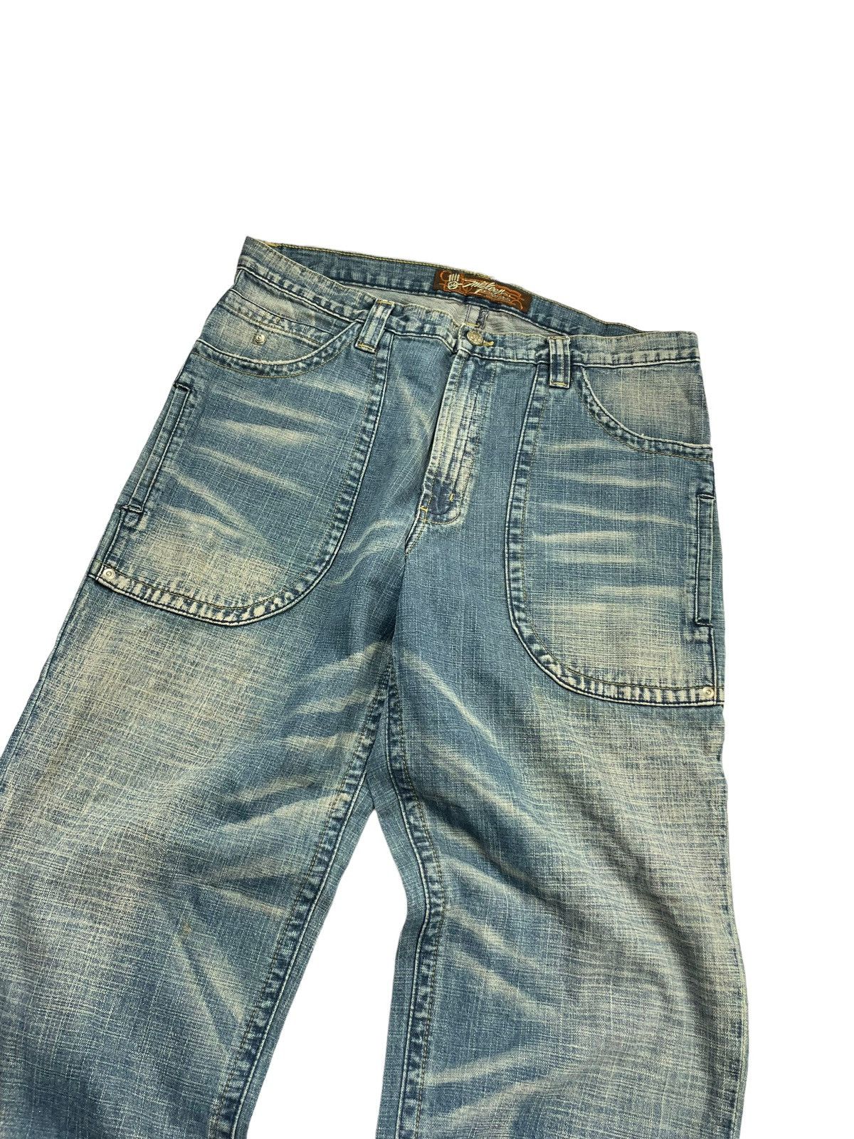 JNCO Vintage Miskeen Embroidered Baggy Y2K Jeans 36x34 Size US 36 / EU 52 - 7 Thumbnail