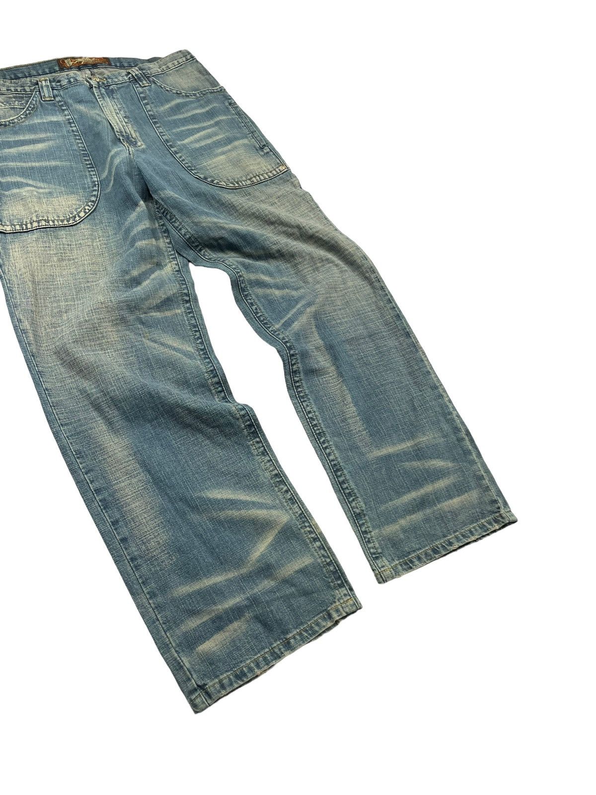 JNCO Vintage Miskeen Embroidered Baggy Y2K Jeans 36x34 Size US 36 / EU 52 - 8 Thumbnail