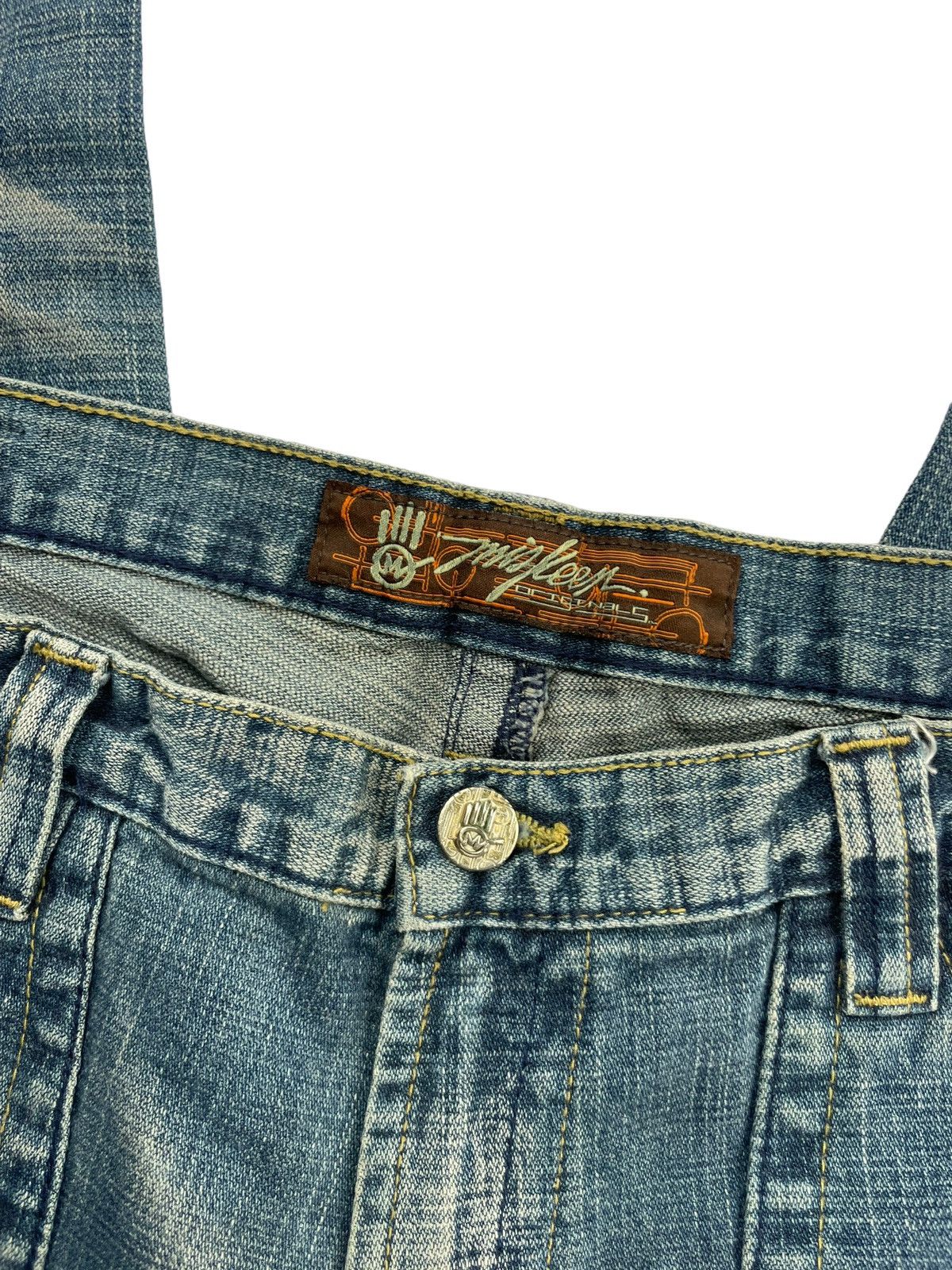 JNCO Vintage Miskeen Embroidered Baggy Y2K Jeans 36x34 Size US 36 / EU 52 - 9 Thumbnail