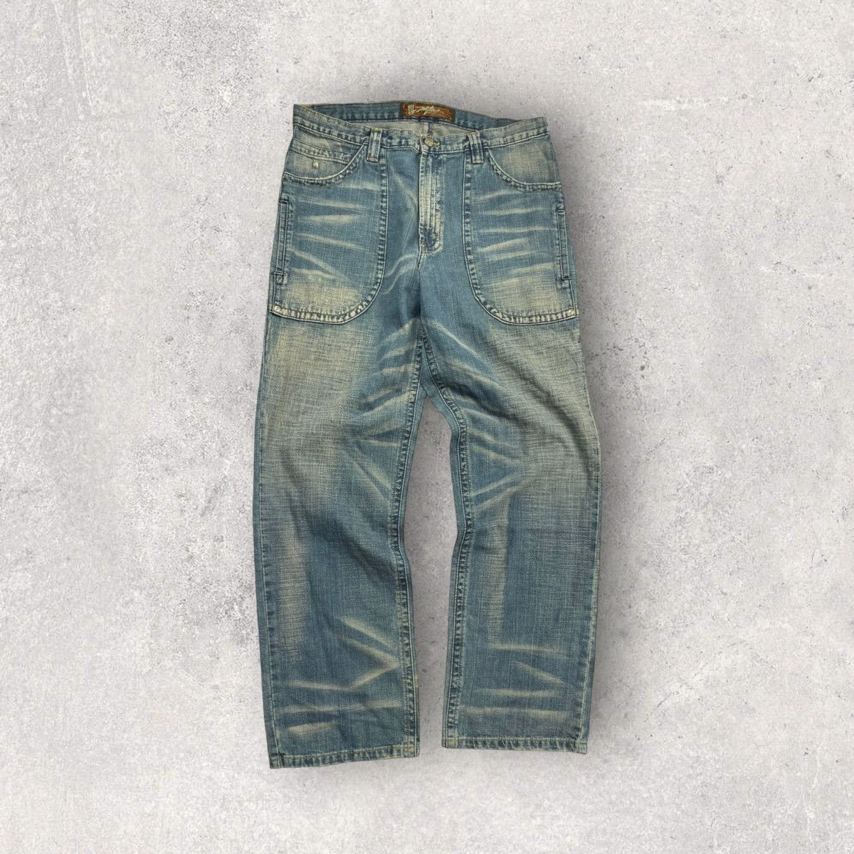JNCO Vintage Miskeen Embroidered Baggy Y2K Jeans 36x34 Size US 36 / EU 52 - 2 Thumbnail