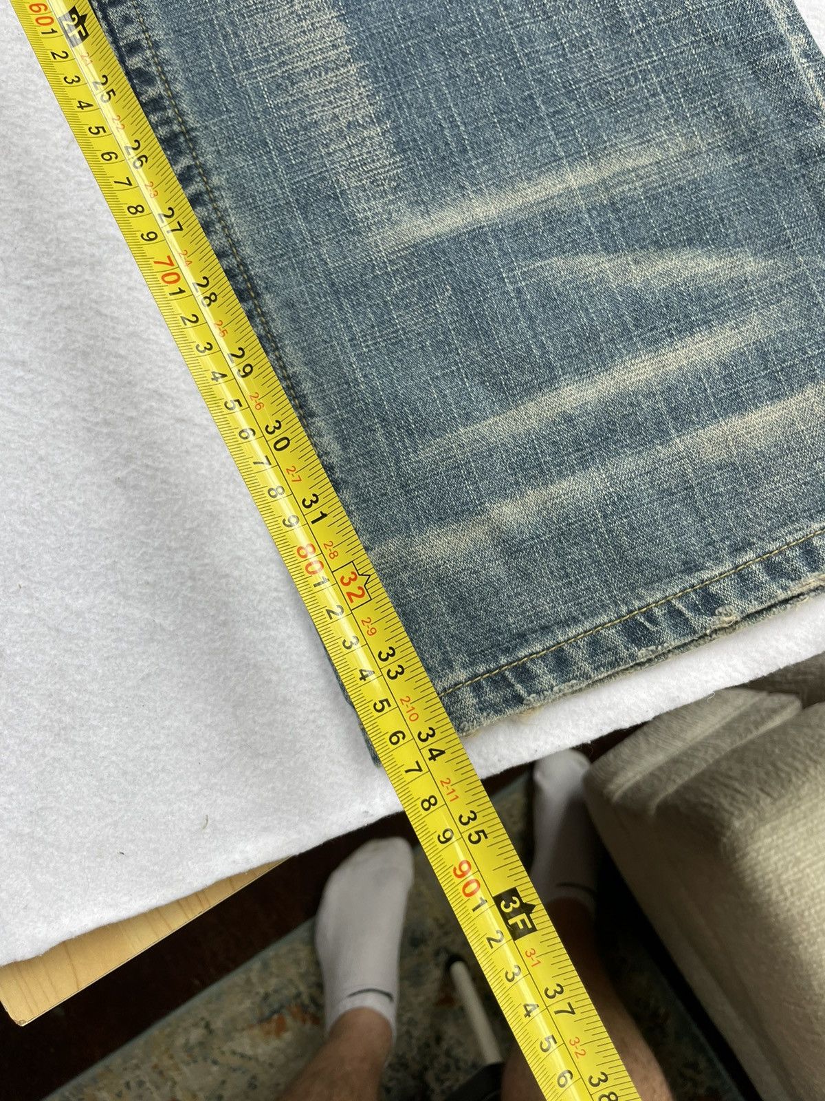 JNCO Vintage Miskeen Embroidered Baggy Y2K Jeans 36x34 Size US 36 / EU 52 - 14 Thumbnail