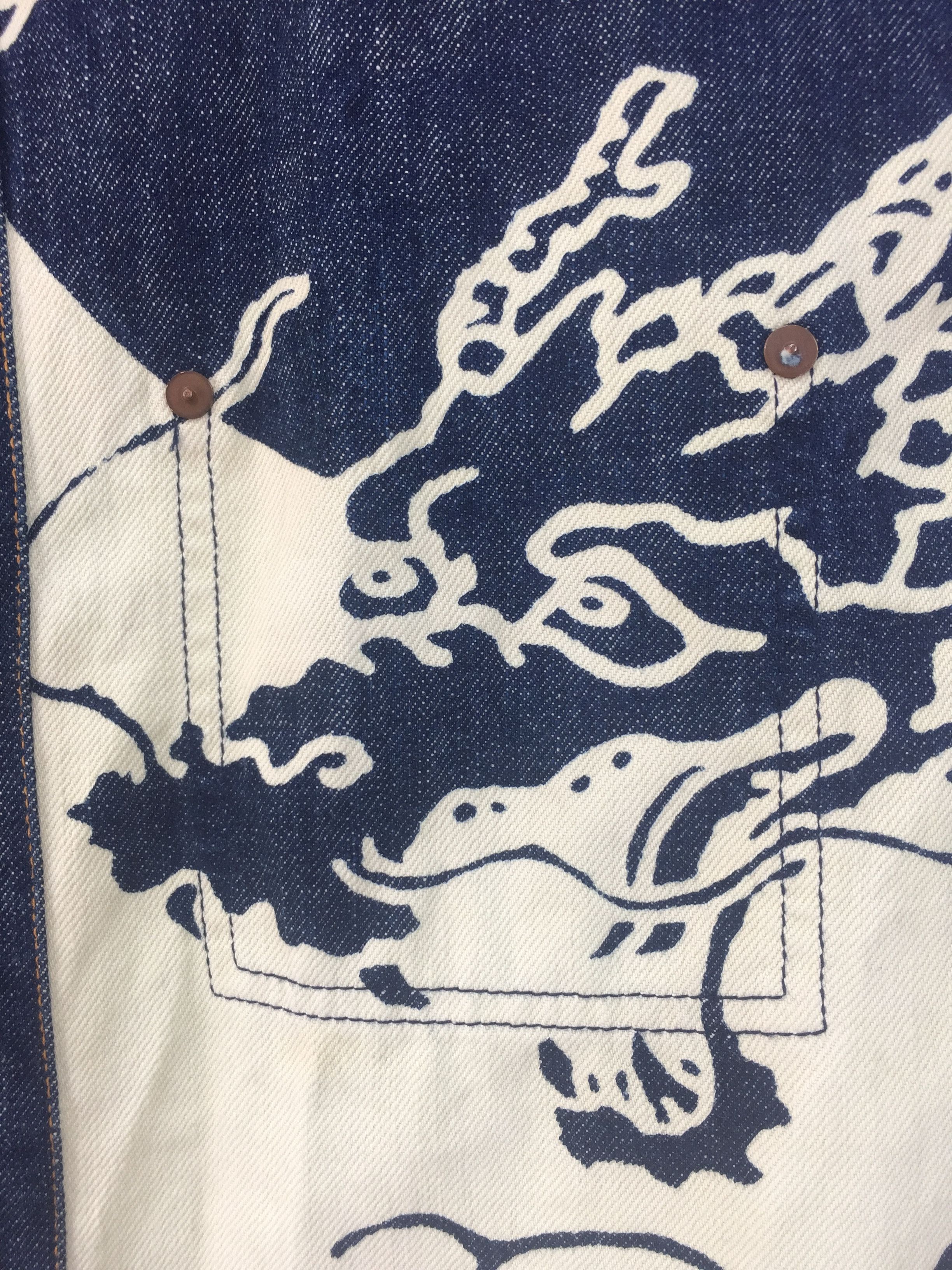Japanese Brand CHIKIRIYA DRAGON PRINTED DENIM JACKET MADE IN JAPAN Size US L / EU 52-54 / 3 - 6 Thumbnail
