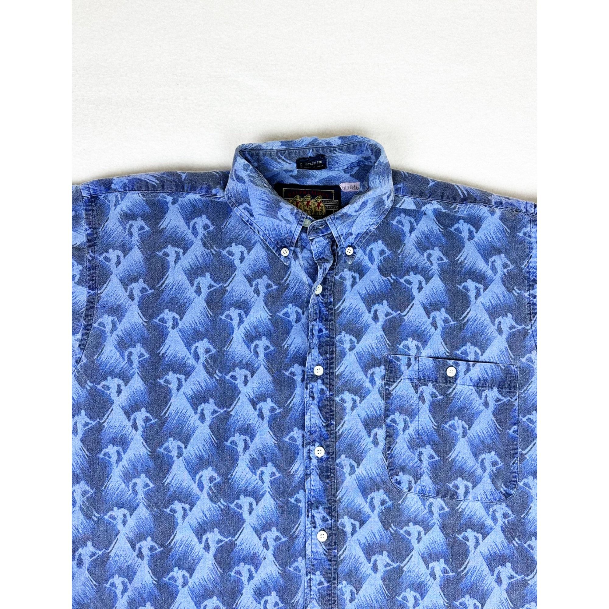 Chaps Ralph Lauren Vintage 90s Ralph Lauren Chaps Ski Shirt Large Blue