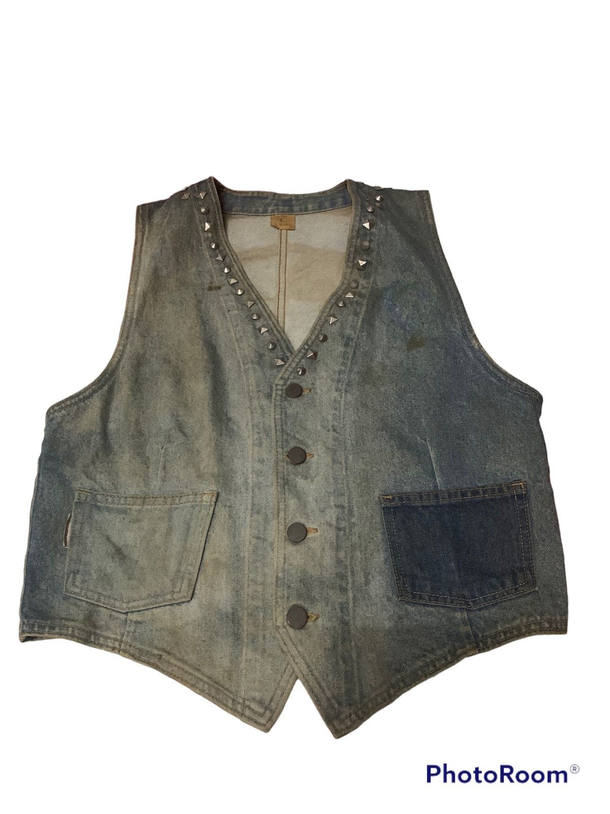 Japanese Brand × Seditionaries RARE Japan denim punk vest jacket Size US S / EU 44-46 / 1 - 2 Thumbnail