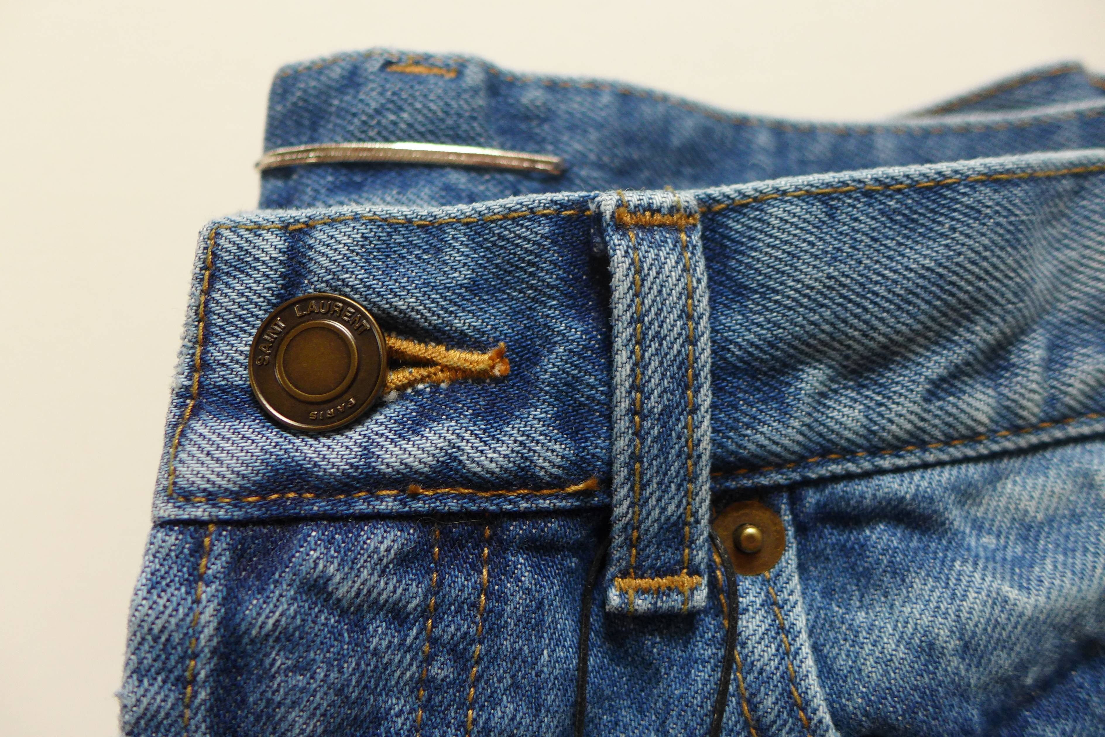 Saint Laurent Paris Saint Laurent D14 Embroidered Vintage Blue Denim Size US 31 - 11 Thumbnail