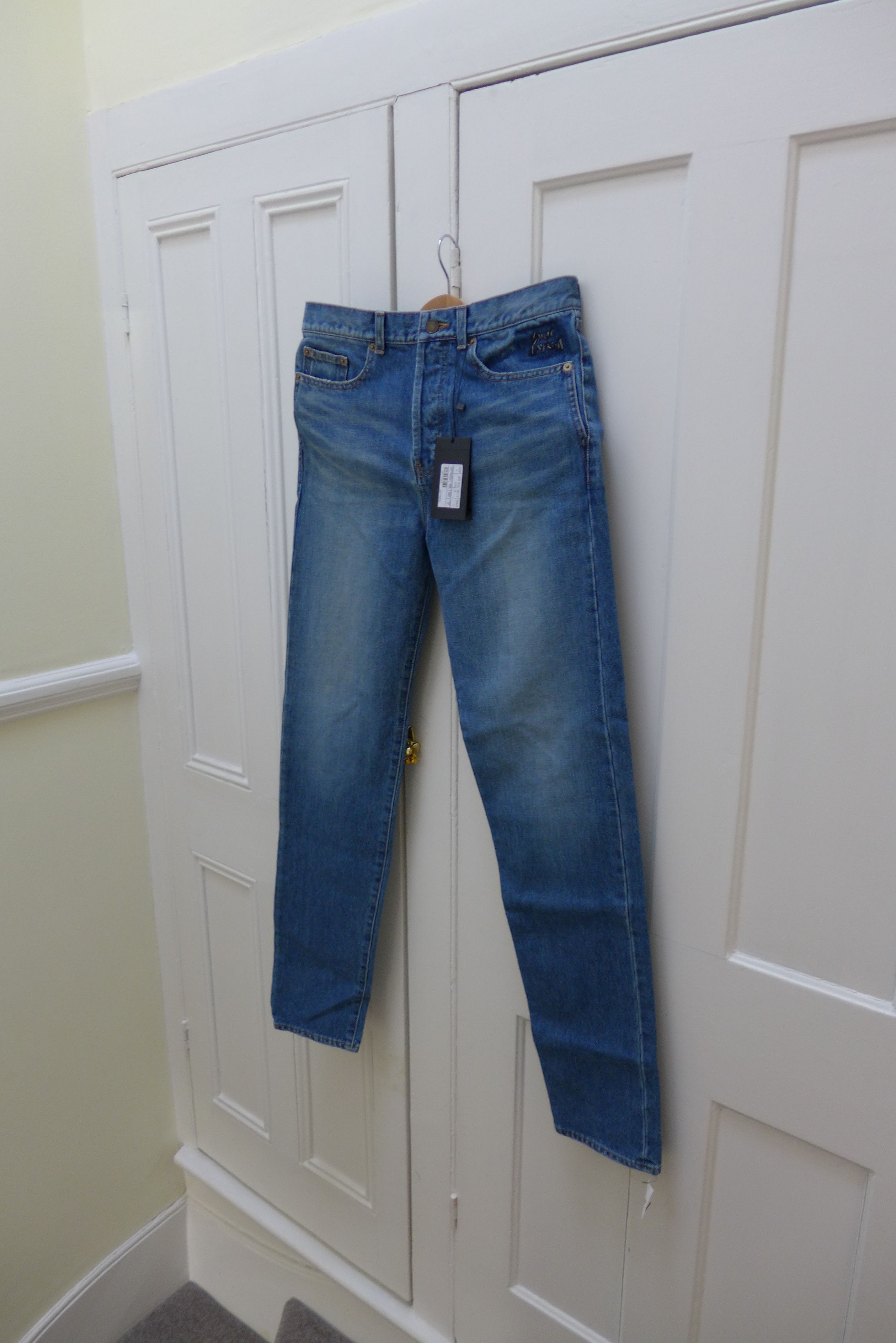 Saint Laurent Paris Saint Laurent D14 Embroidered Vintage Blue Denim Size US 31 - 5 Thumbnail
