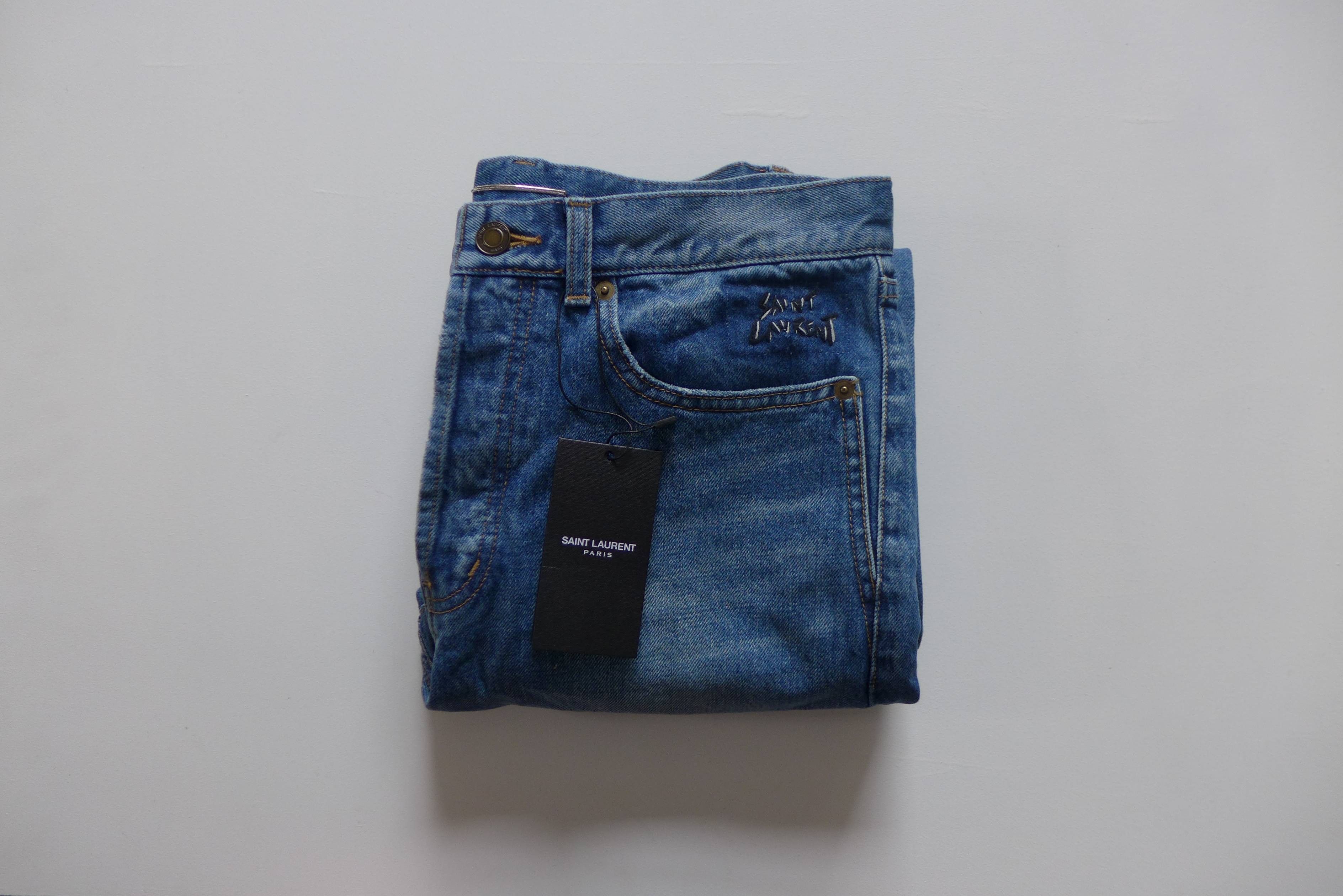 Saint Laurent Paris Saint Laurent D14 Embroidered Vintage Blue Denim Size US 31 - 10 Thumbnail