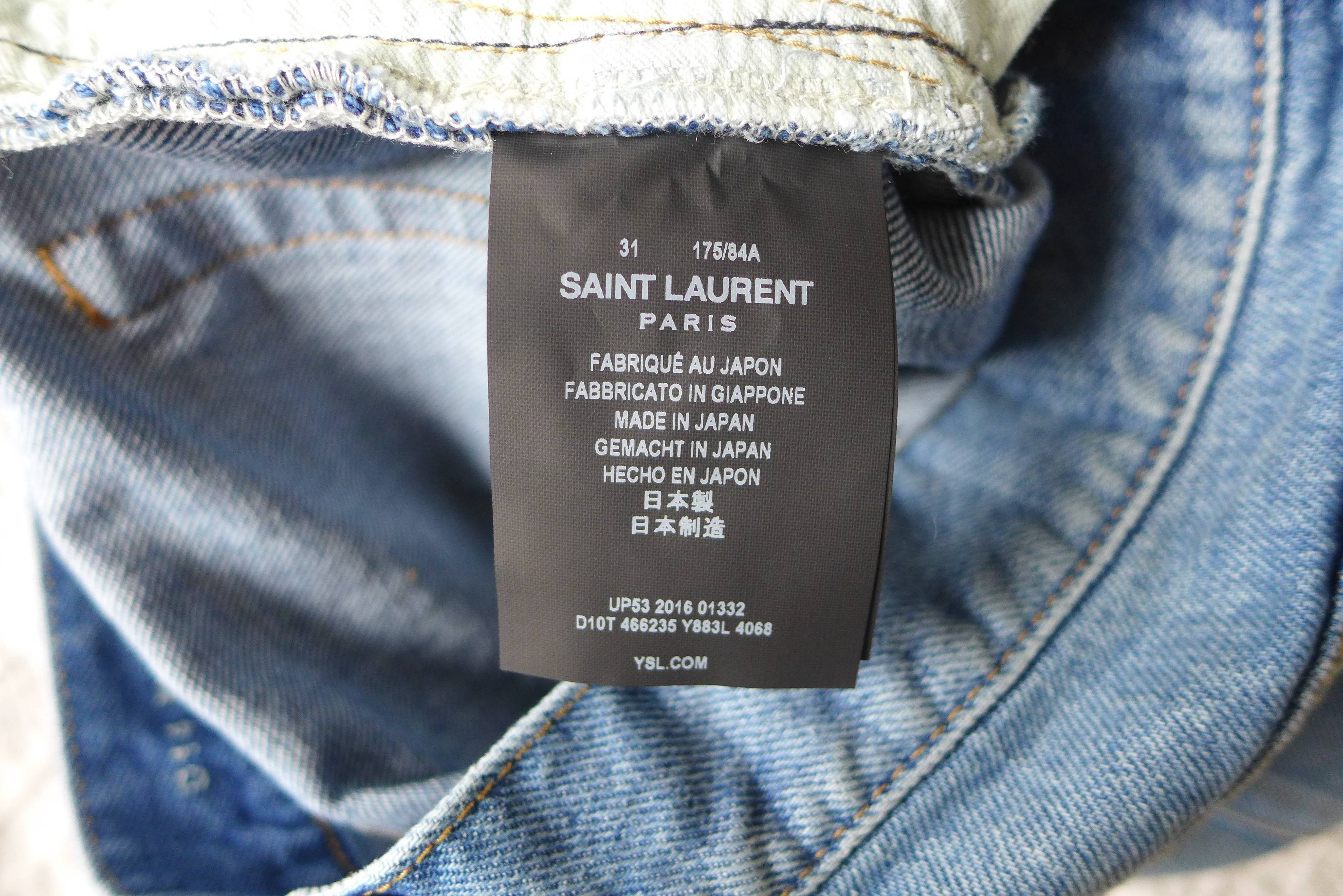Saint Laurent Paris Saint Laurent D14 Embroidered Vintage Blue Denim Size US 31 - 14 Thumbnail