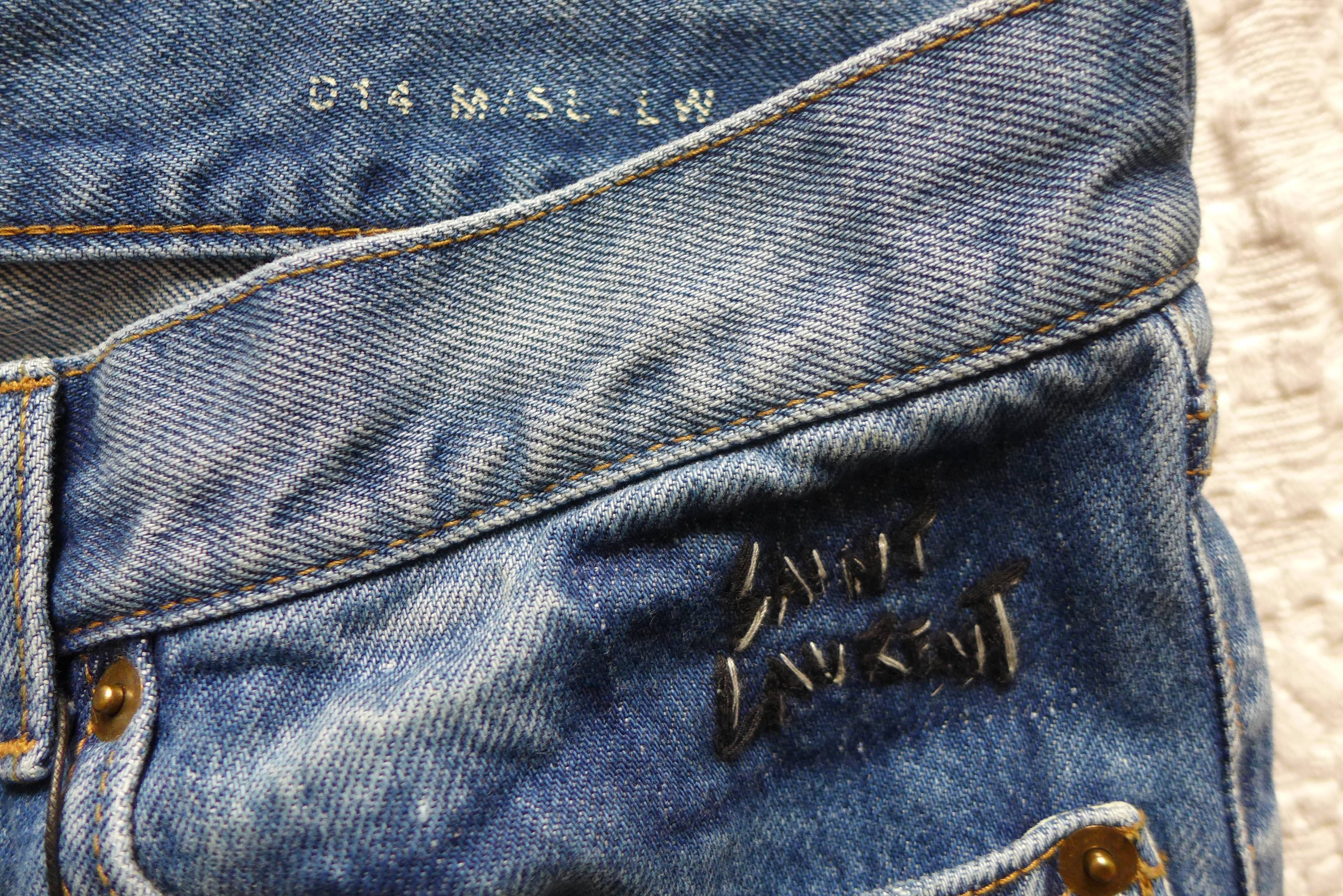 Saint Laurent Paris Saint Laurent D14 Embroidered Vintage Blue Denim Size US 31 - 13 Thumbnail