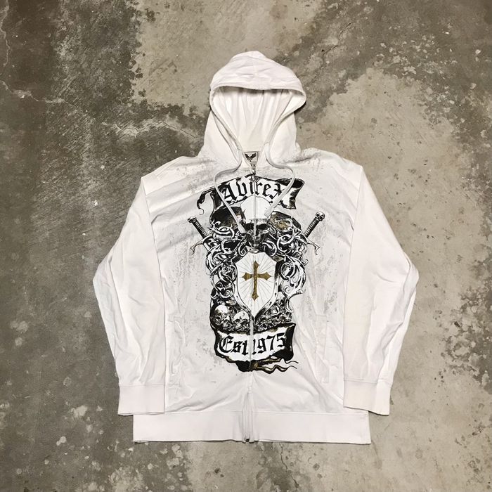 avirex skull zip up