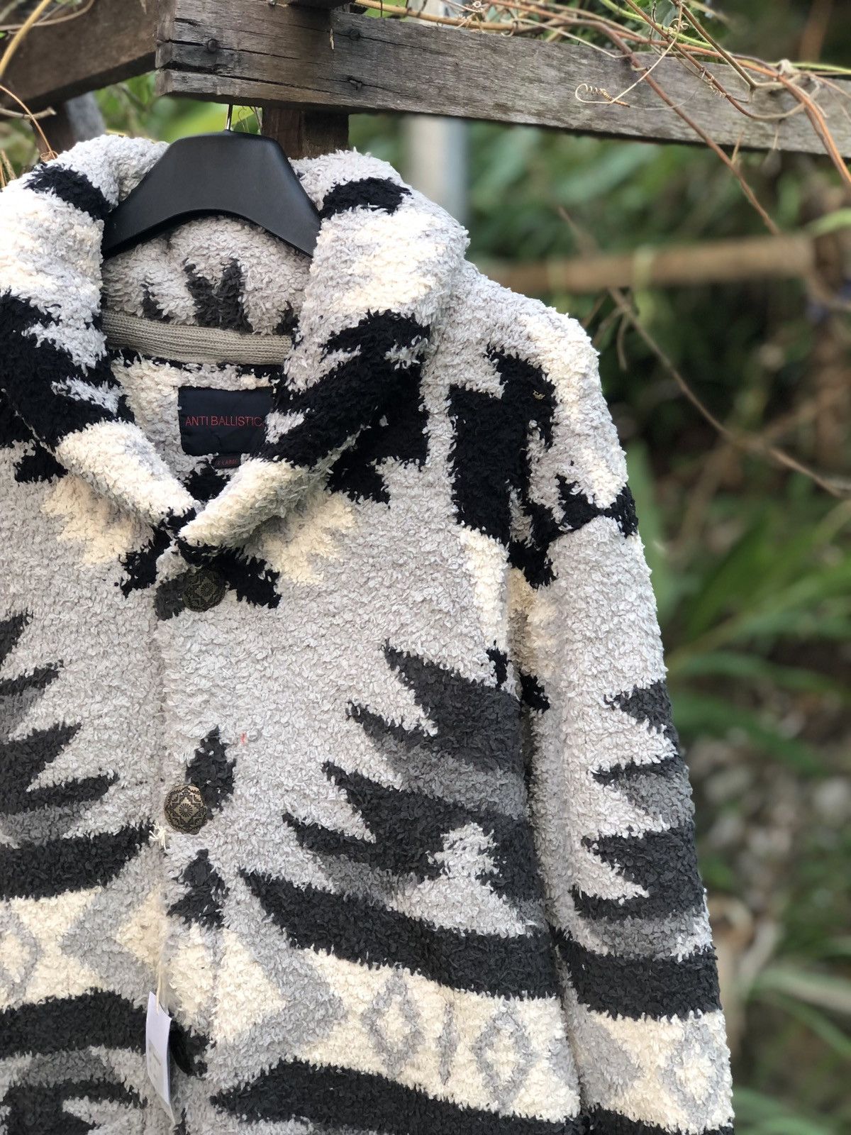 Japanese Brand Shawl Collar Cardigan Jacket Sherpa Native by Anti Ballistic Size US L / EU 52-54 / 3 - 4 Thumbnail
