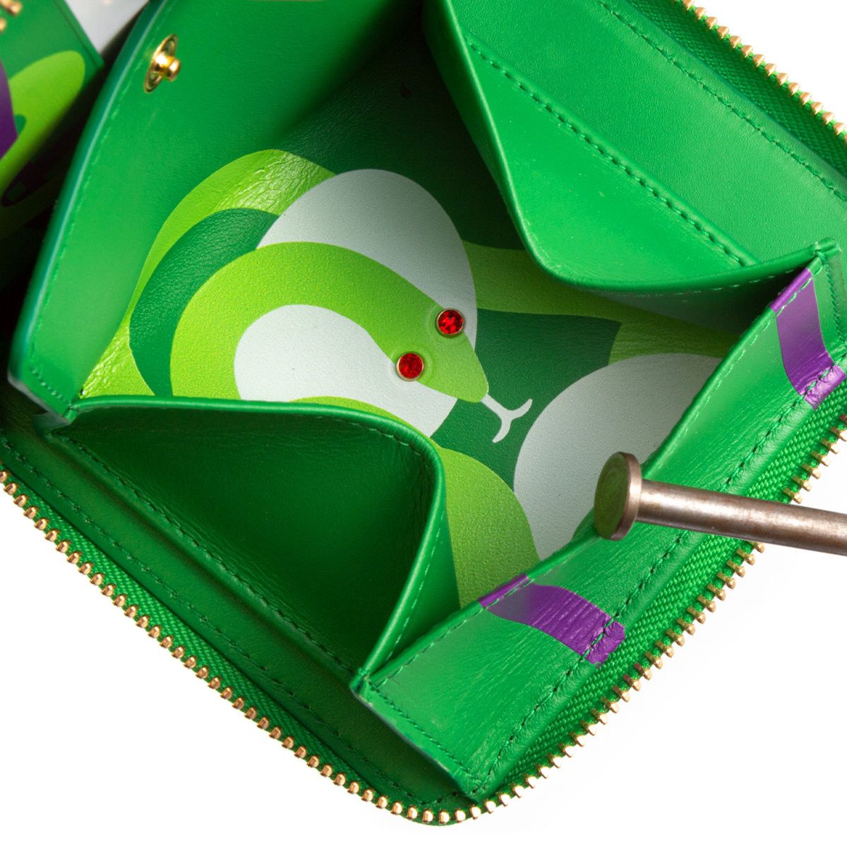 Comme des Garcons Comme des Garcons Ruby Eyes Zip Wallet - Green Leather Size ONE SIZE - 4 Thumbnail