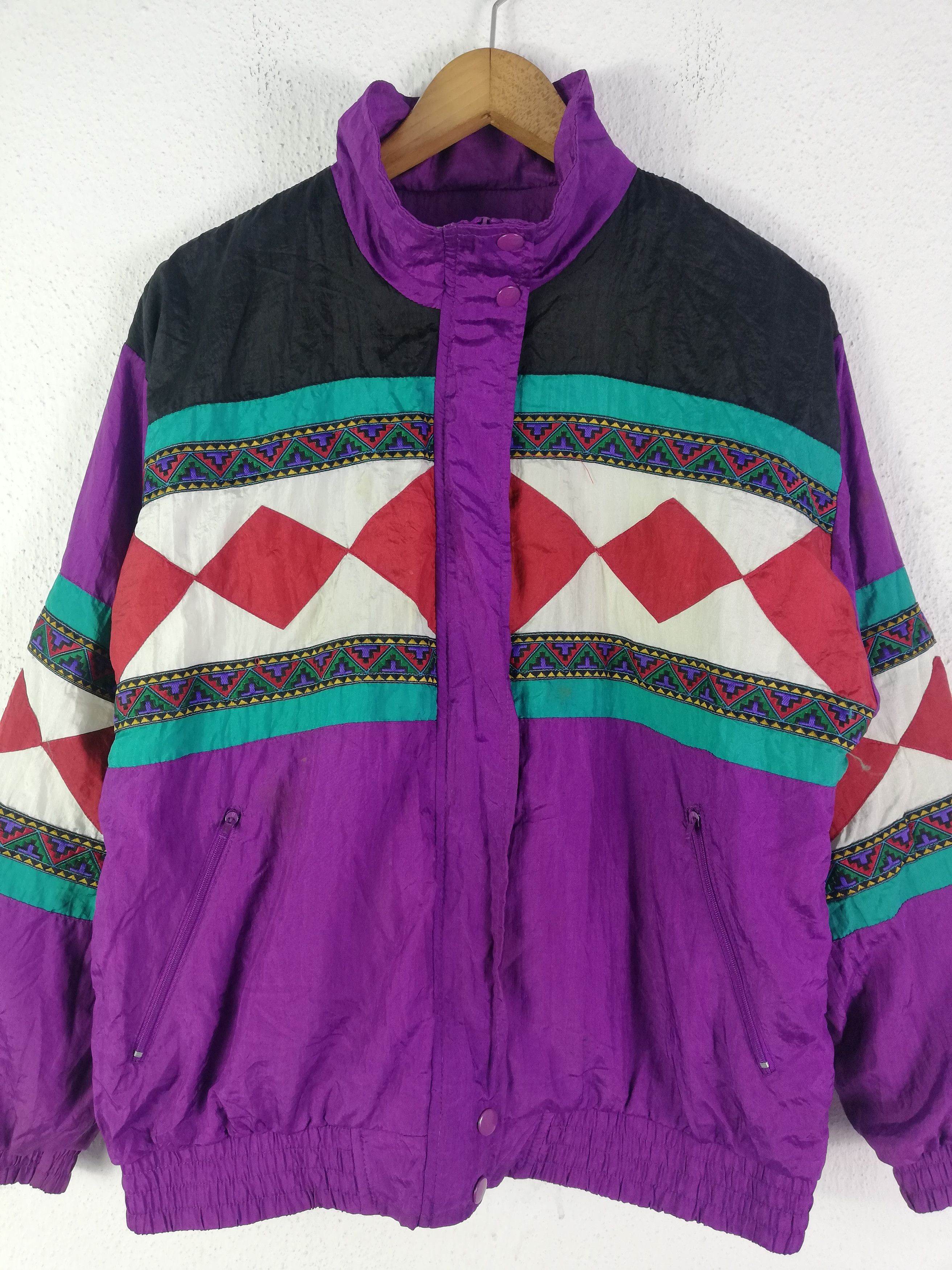 Japanese Brand × Vintage Vintage 90s Fashion Colour Block Outdoor Zipper Jacket Size US M / EU 48-50 / 2 - 6 Thumbnail