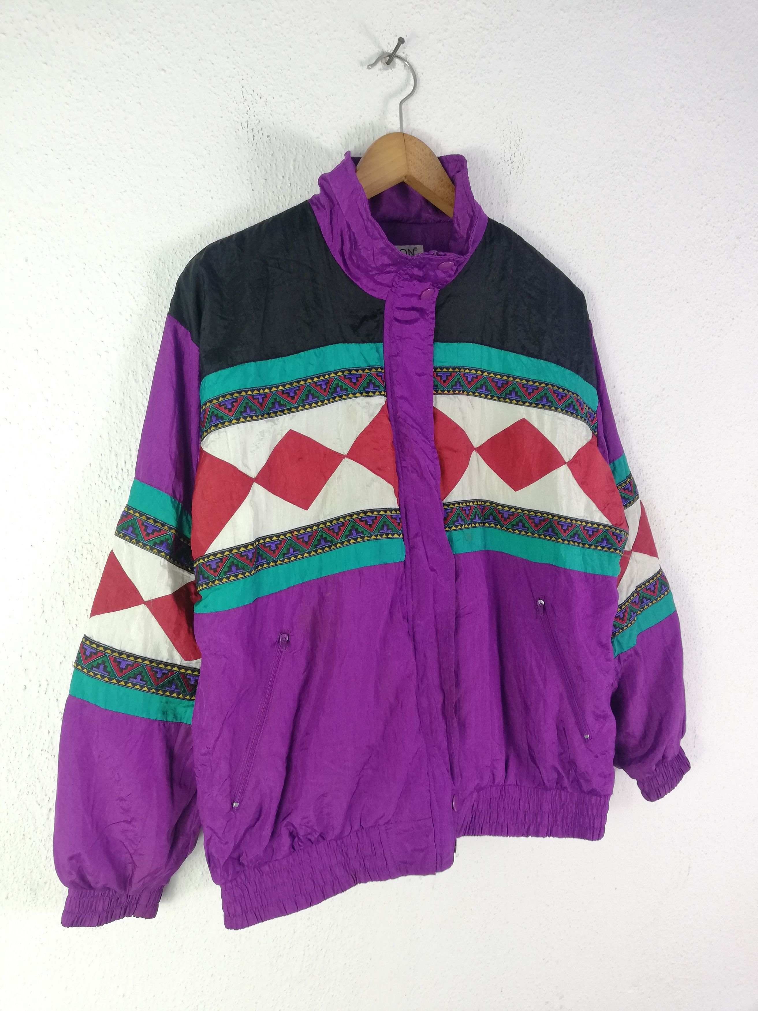 Japanese Brand × Vintage Vintage 90s Fashion Colour Block Outdoor Zipper Jacket Size US M / EU 48-50 / 2 - 4 Thumbnail