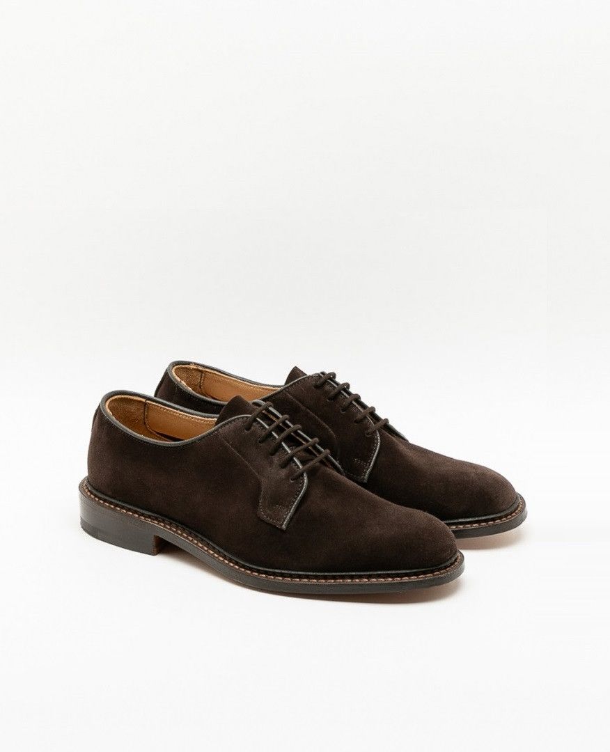 image of Trickers Robert Derby Shoes - Coffee Castorino Suede, Men's (Size 12)