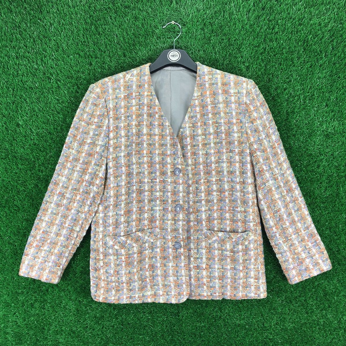 Vintage Vintage Handmade Hybrid Tweed Fabric Women Cardigan Size S / US 4 / IT 40 - 1 Thumbnail