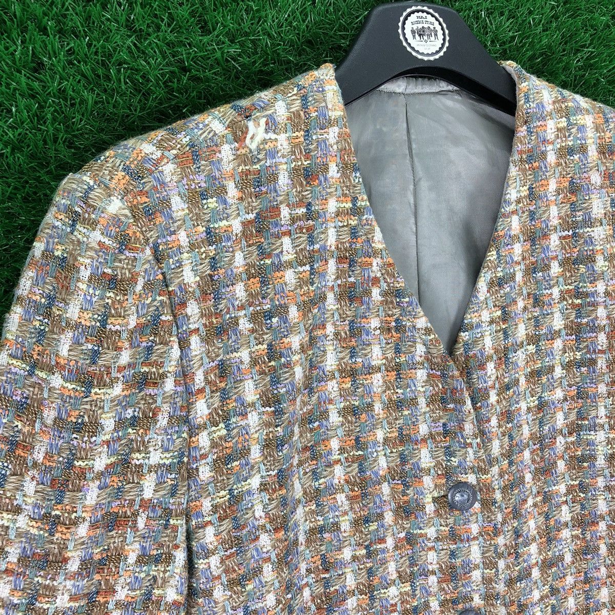 Vintage Vintage Handmade Hybrid Tweed Fabric Women Cardigan Size S / US 4 / IT 40 - 2 Thumbnail