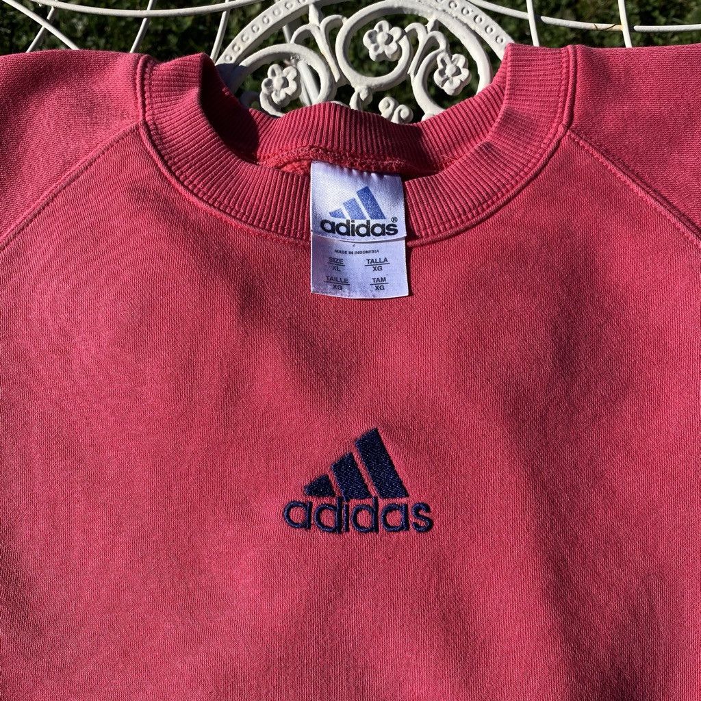 Adidas Vintage 90s Adidas Crewneck Sweatshirt L Pink Center Logo Size US XL / EU 56 / 4 - 3 Thumbnail