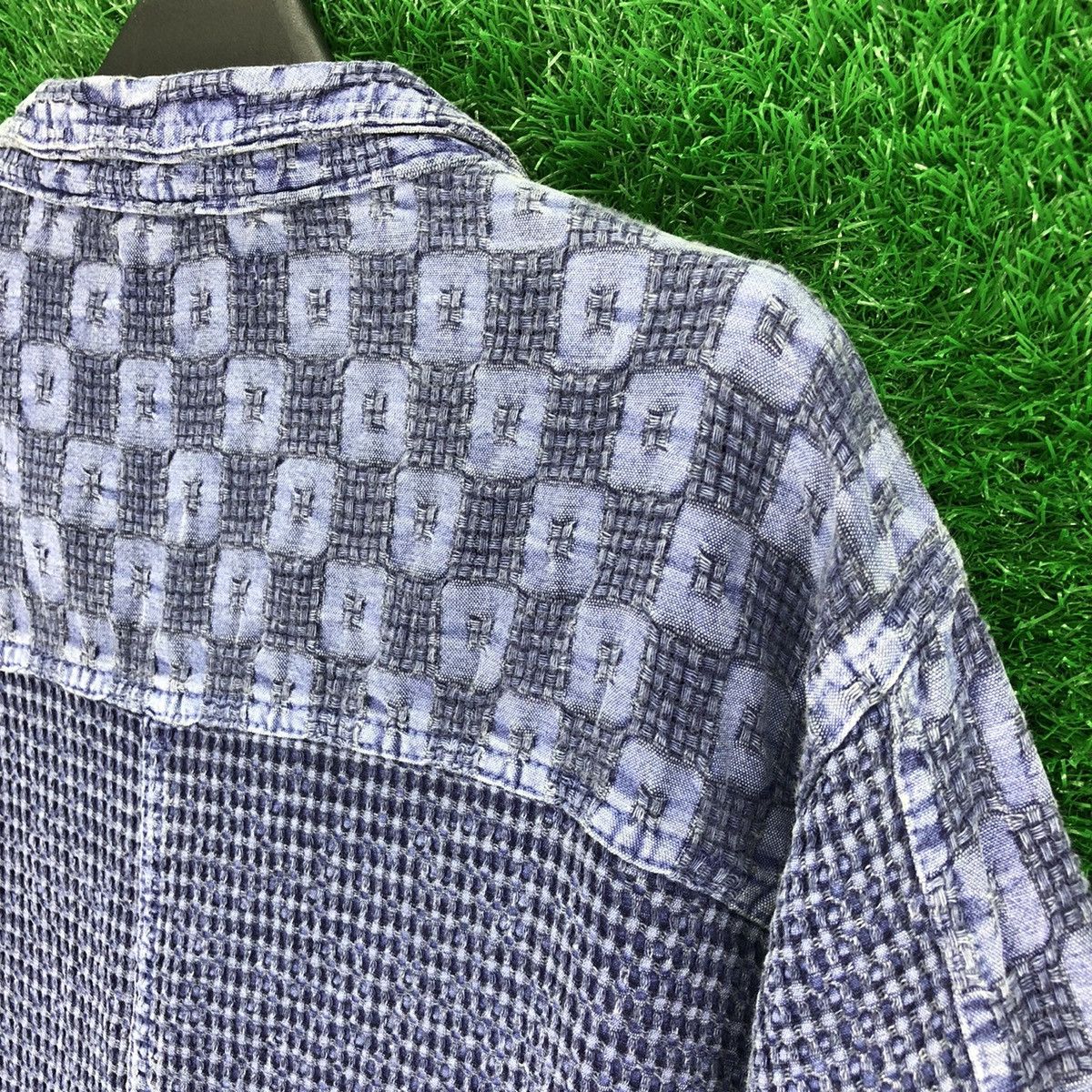 Japanese Brand Vintage 90's Blouse Indigo Pullover Quarter Button Up Size M / US 6-8 / IT 42-44 - 5 Thumbnail