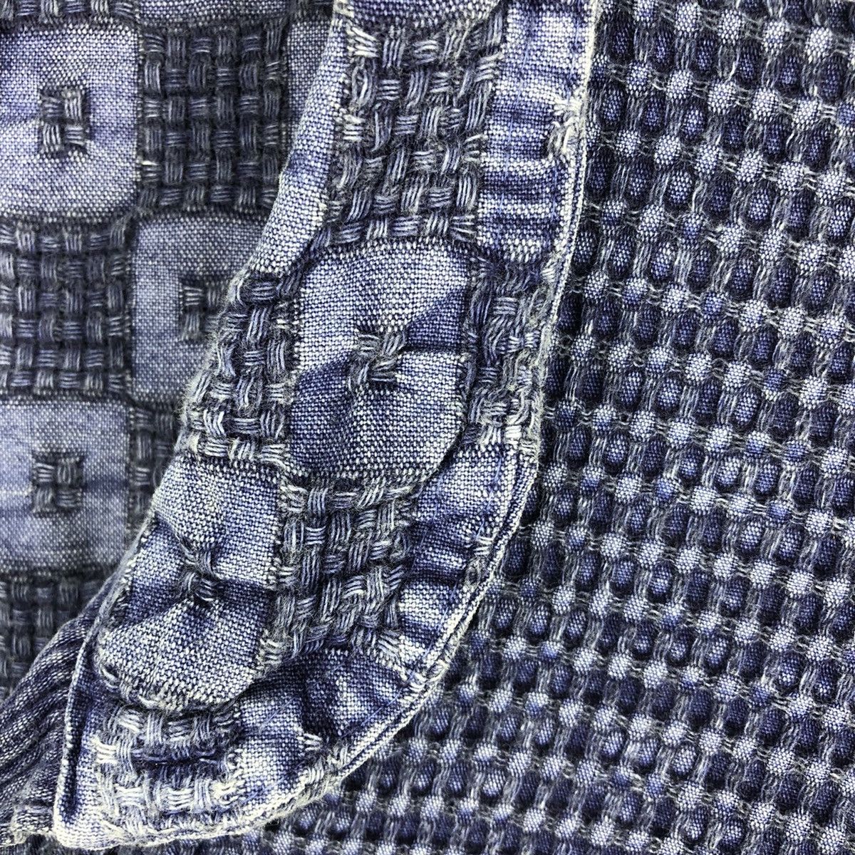 Japanese Brand Vintage 90's Blouse Indigo Pullover Quarter Button Up Size M / US 6-8 / IT 42-44 - 7 Thumbnail