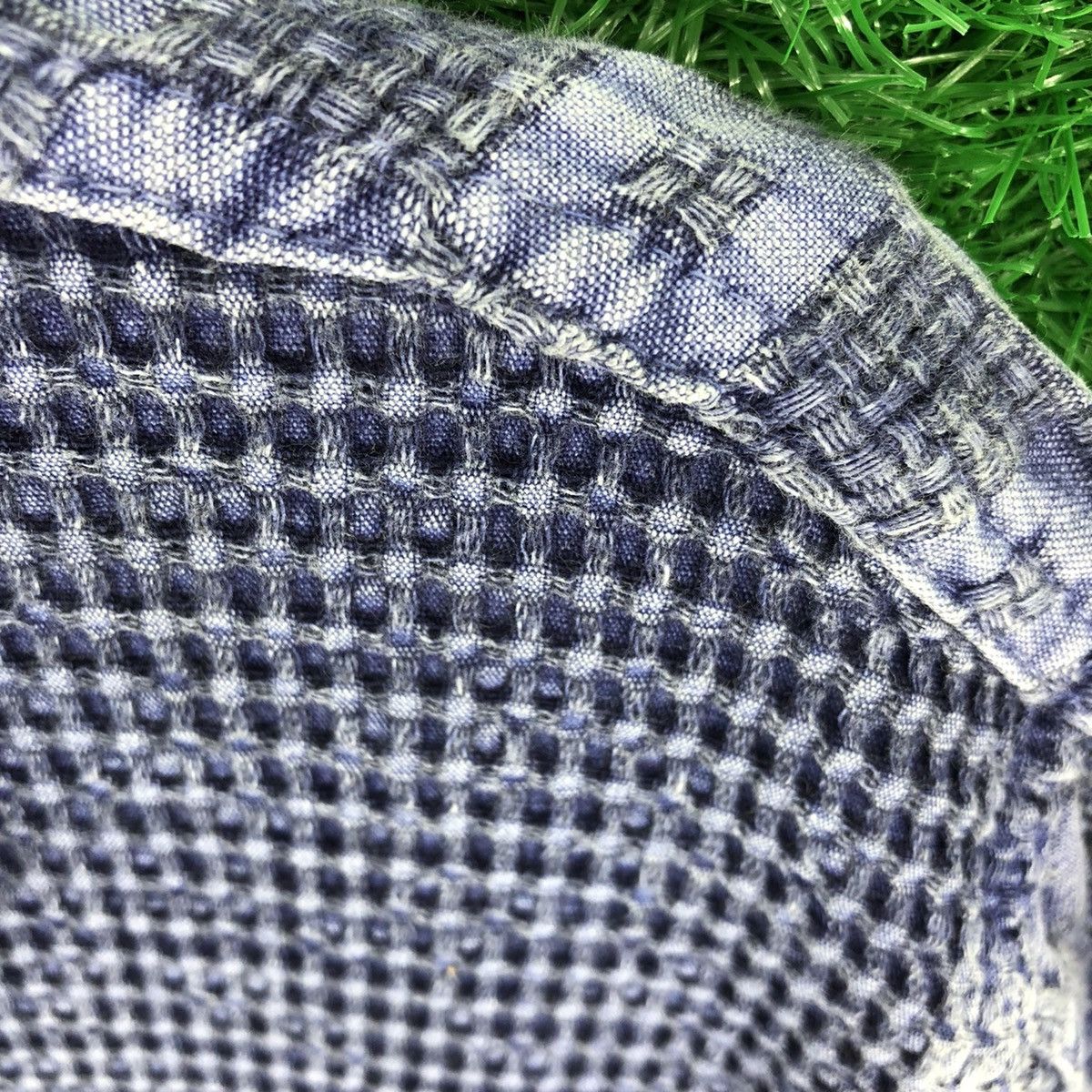 Japanese Brand Vintage 90's Blouse Indigo Pullover Quarter Button Up Size M / US 6-8 / IT 42-44 - 8 Thumbnail
