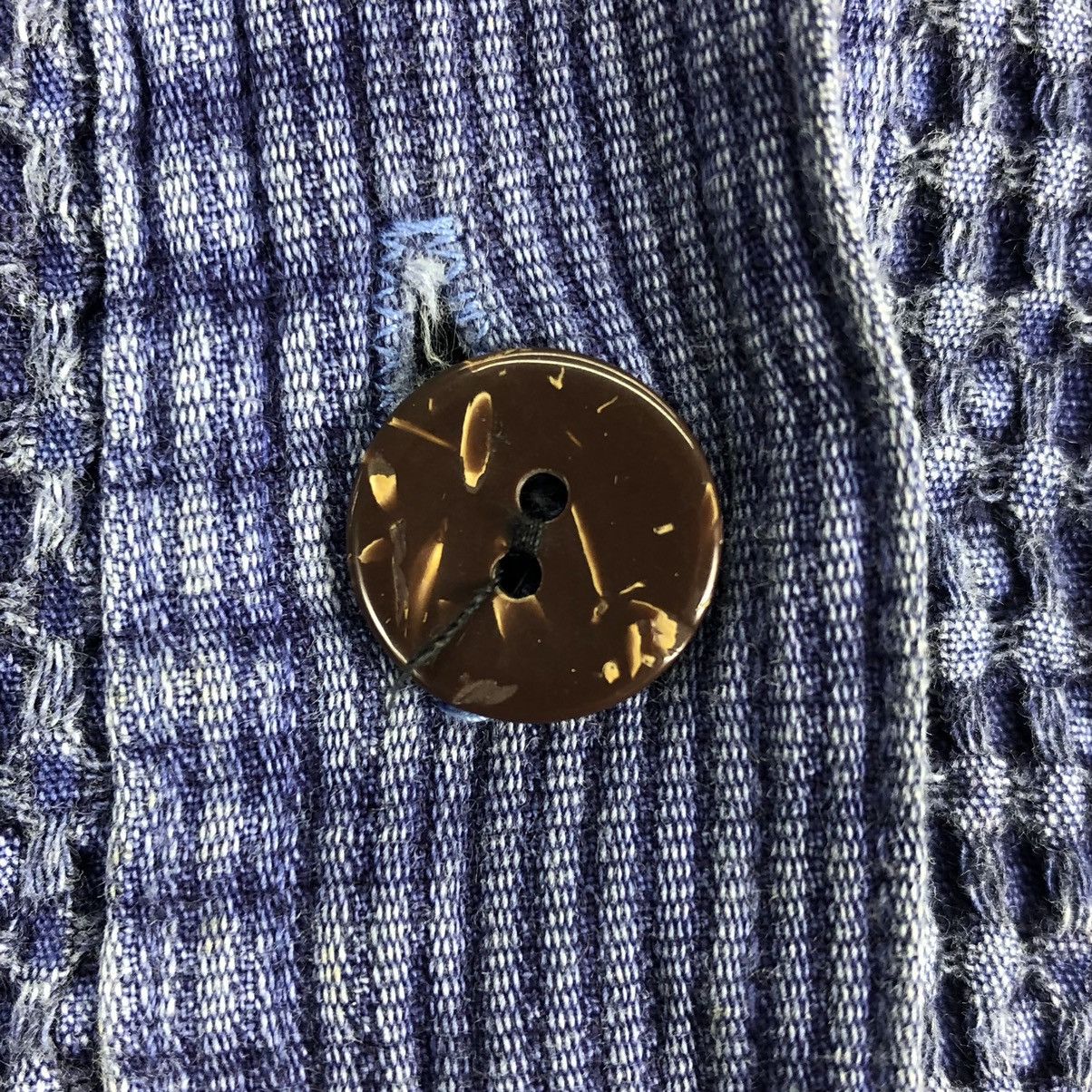 Japanese Brand Vintage 90's Blouse Indigo Pullover Quarter Button Up Size M / US 6-8 / IT 42-44 - 14 Thumbnail