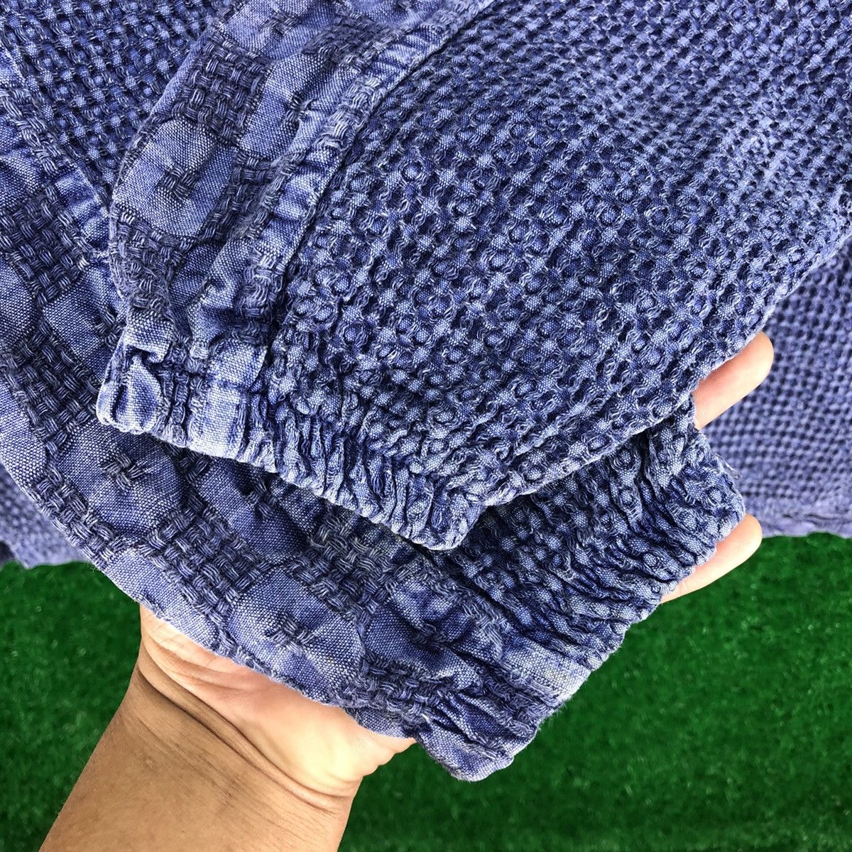 Japanese Brand Vintage 90's Blouse Indigo Pullover Quarter Button Up Size M / US 6-8 / IT 42-44 - 12 Thumbnail