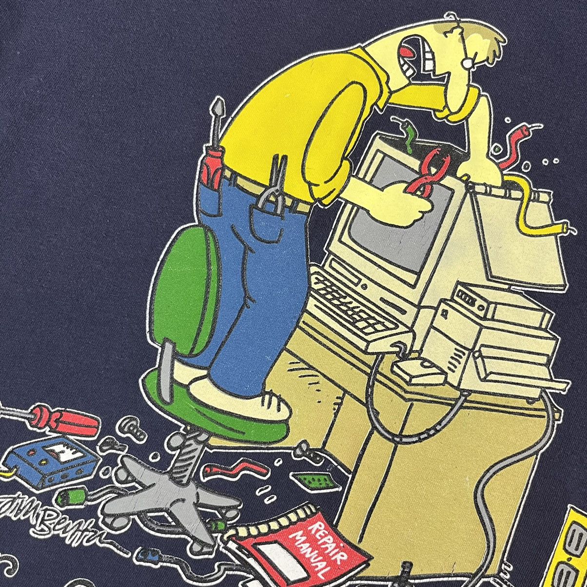 Vintage Vintage 90s Computer Cartoon Art T-Shirt Size L Size US L / EU 52-54 / 3 - 4 Thumbnail