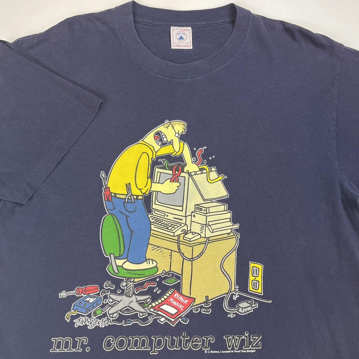 Vintage Vintage 90s Computer Cartoon Art T-Shirt Size L Size US L / EU 52-54 / 3 - 2 Thumbnail