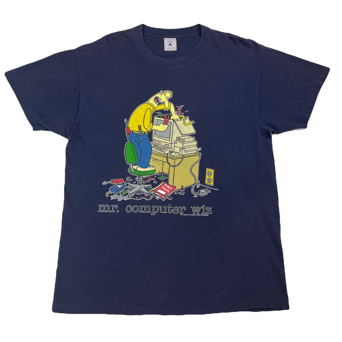 Vintage Vintage 90s Computer Cartoon Art T-Shirt Size L Size US L / EU 52-54 / 3 - 1 Thumbnail
