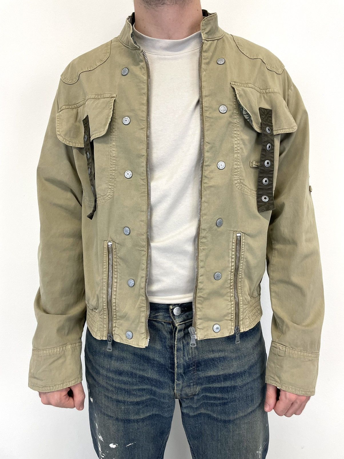 Pre-owned Dolce & Gabbana 2003 Bondage Cargo Bomber Jacket