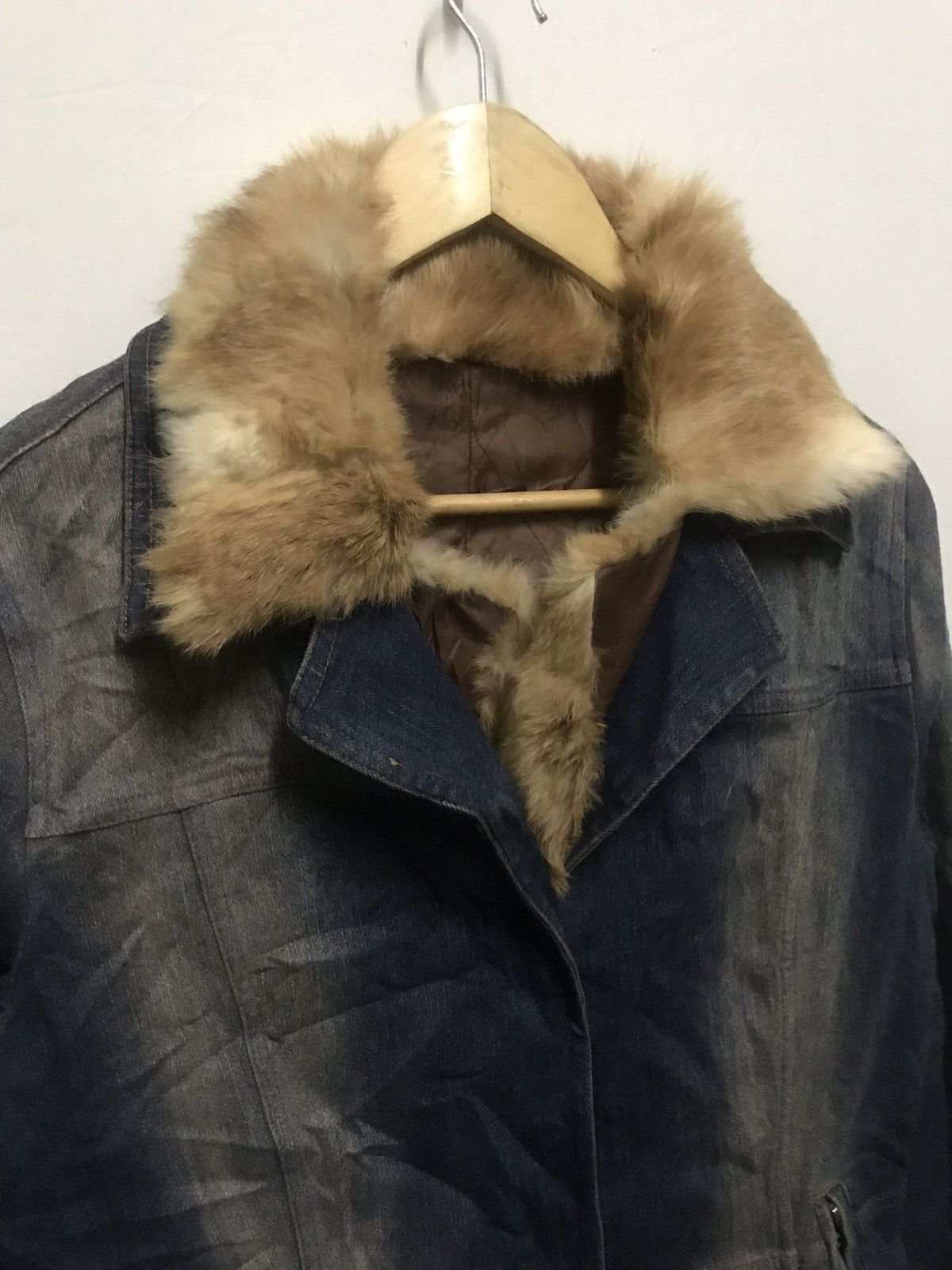 Japanese Brand JAPAN FADED SHERPA DENIM JACKET FUR COLLAR Size M / US 6-8 / IT 42-44 - 2 Thumbnail