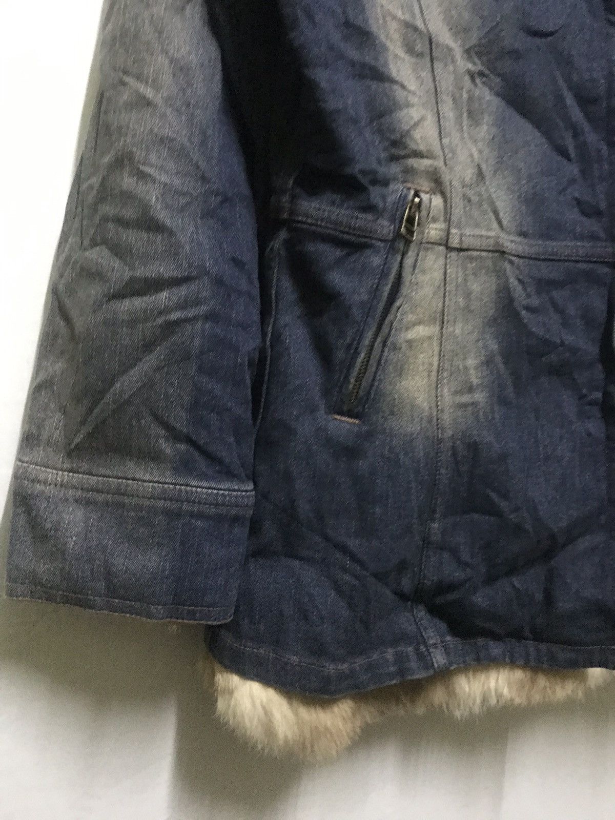 Japanese Brand JAPAN FADED SHERPA DENIM JACKET FUR COLLAR Size M / US 6-8 / IT 42-44 - 3 Thumbnail