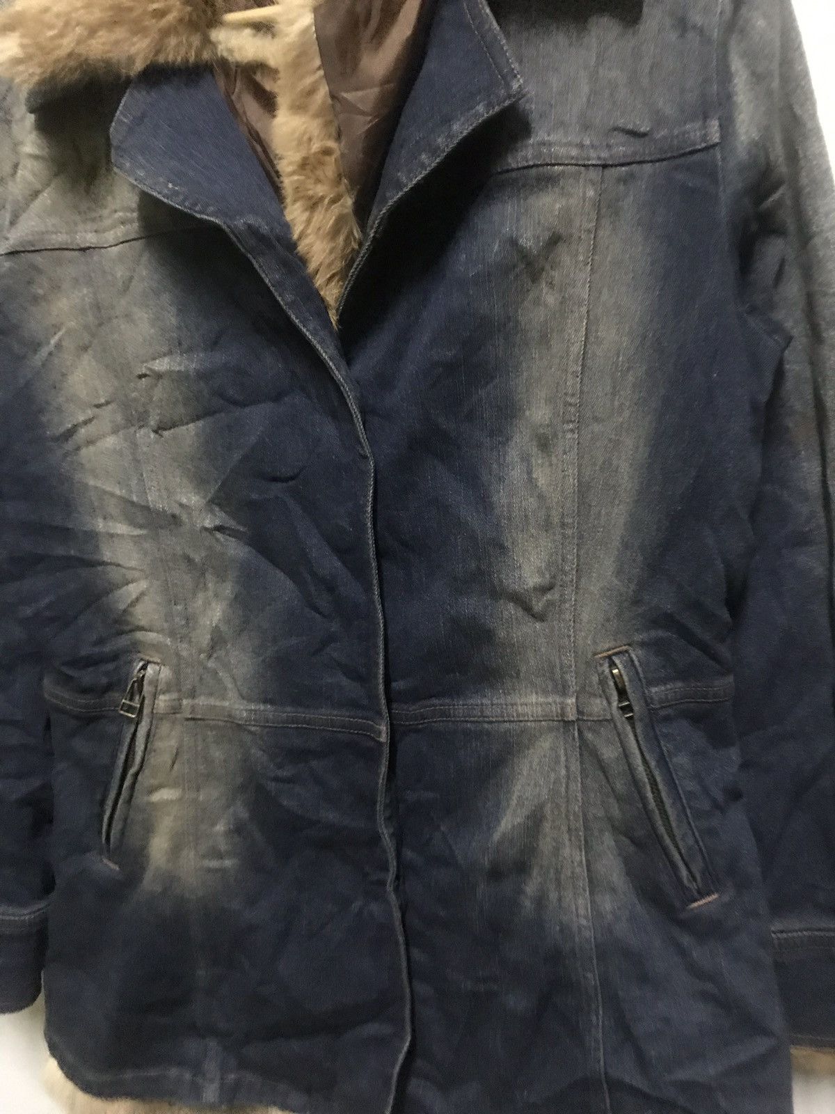 Japanese Brand JAPAN FADED SHERPA DENIM JACKET FUR COLLAR Size M / US 6-8 / IT 42-44 - 4 Thumbnail