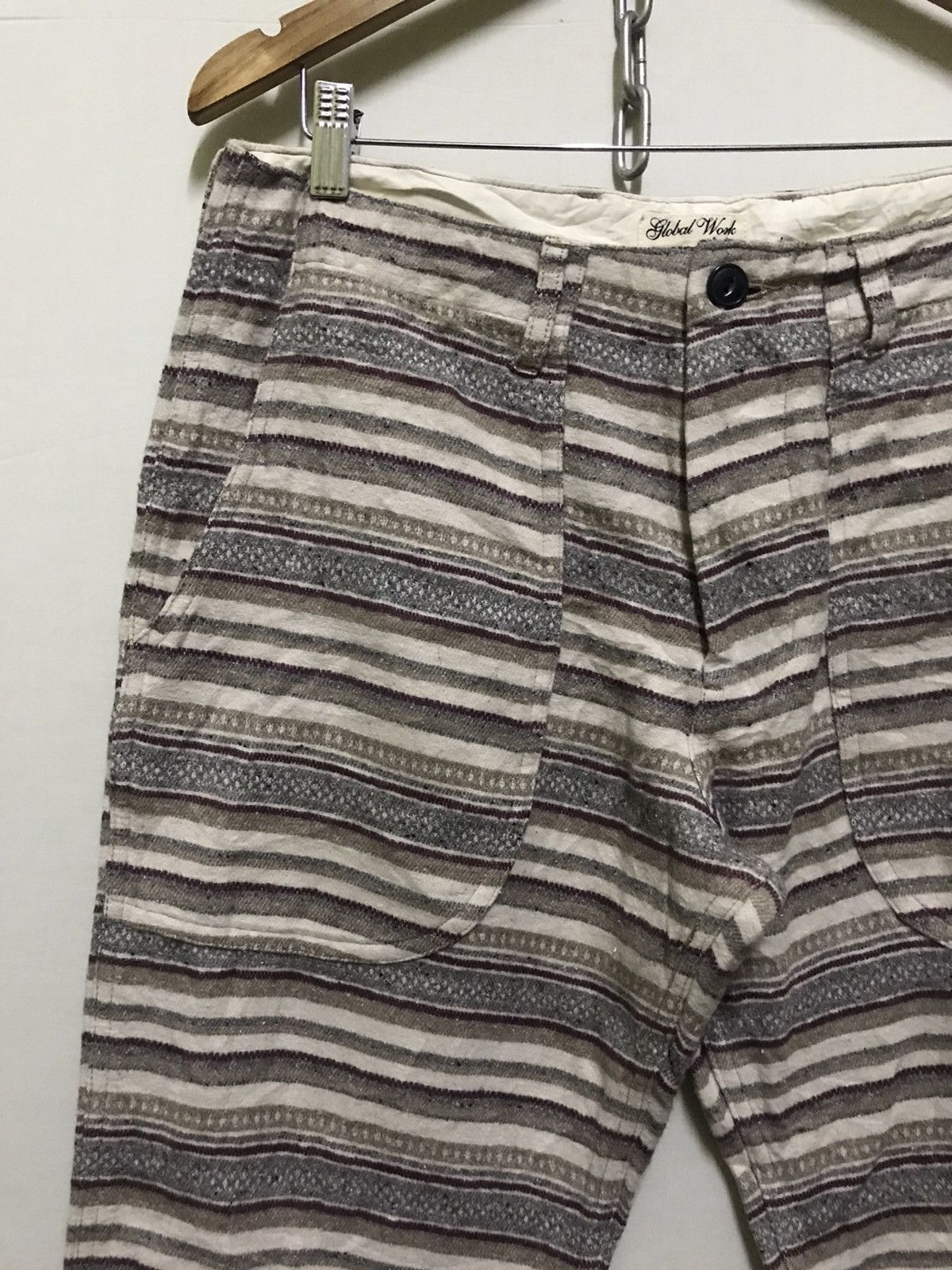 Global Work × Japanese Brand Stripe Pants Pocket Prisoner Size US 32 / EU 48 - 2 Thumbnail