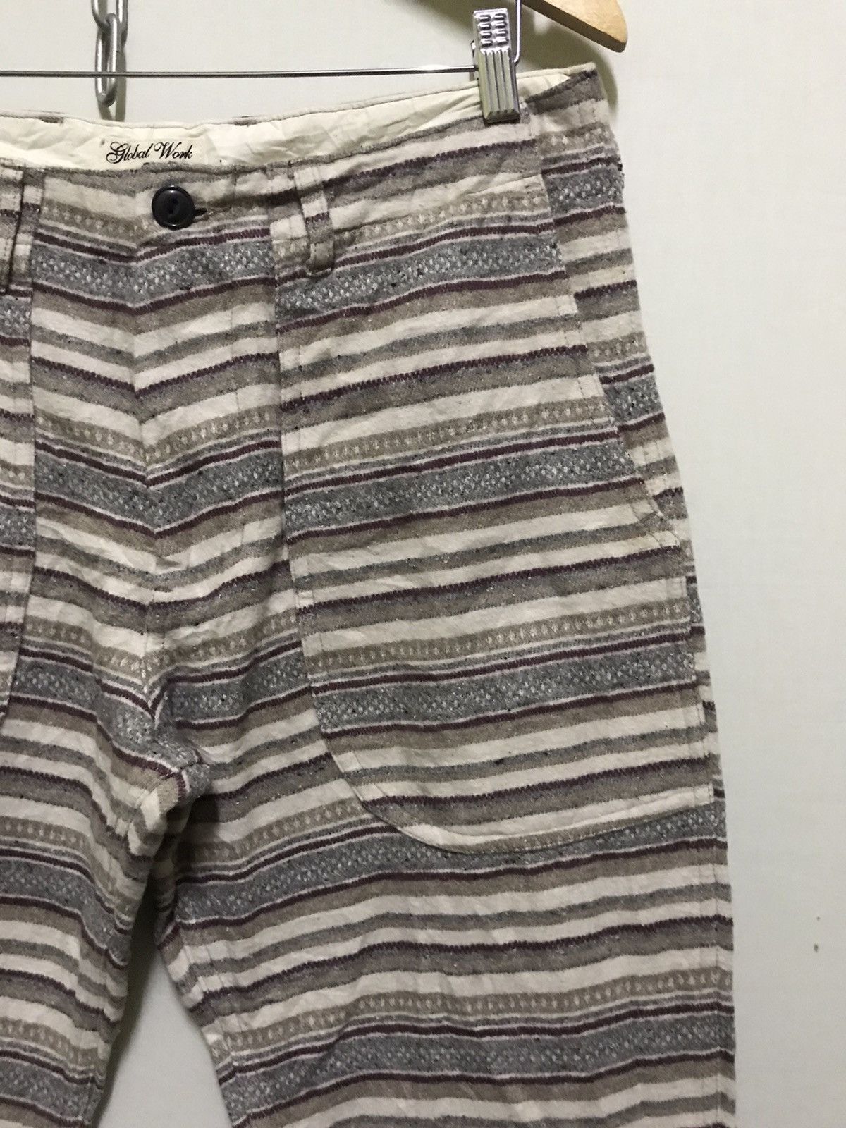 Global Work × Japanese Brand Stripe Pants Pocket Prisoner Size US 32 / EU 48 - 4 Thumbnail